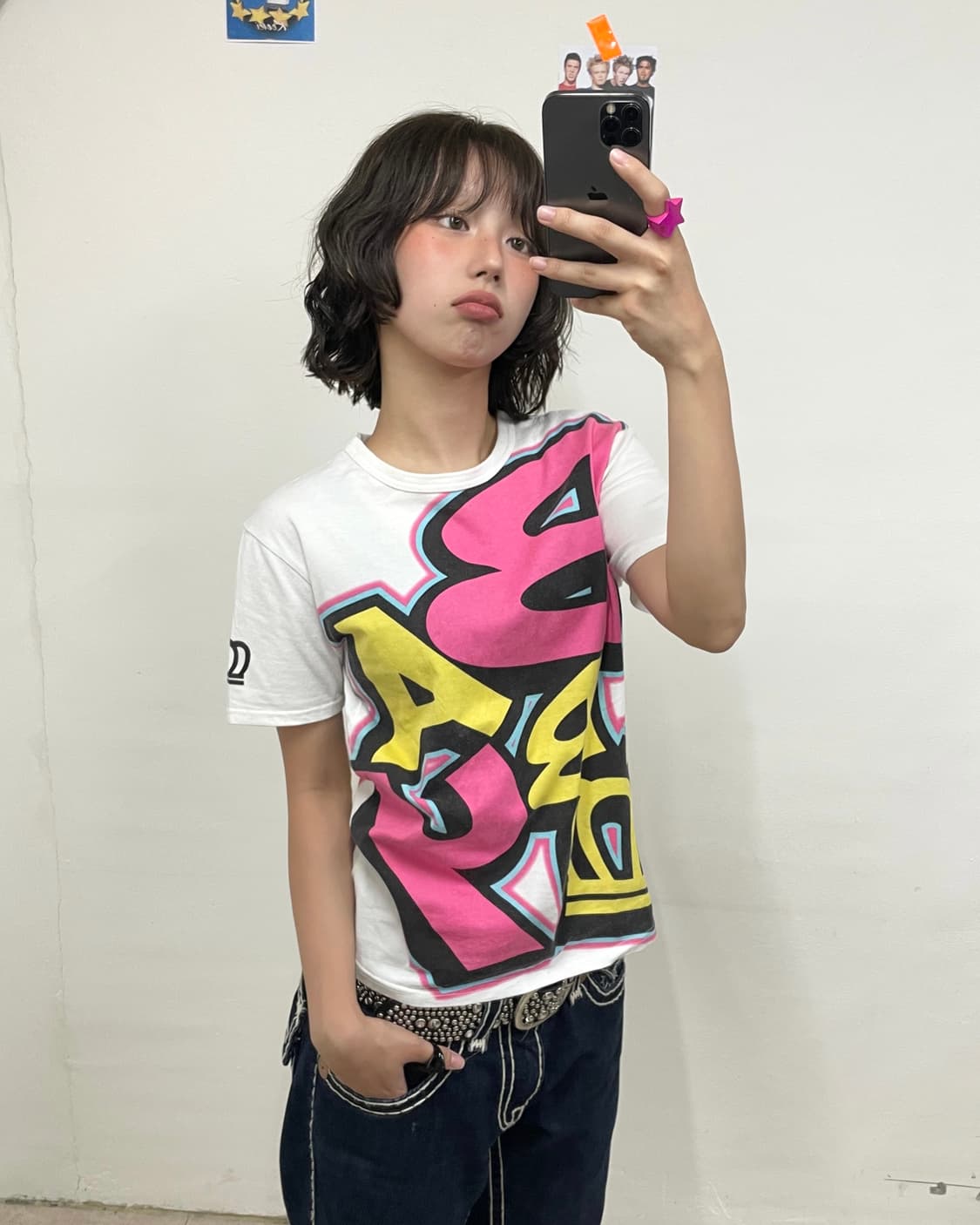 Baby doll bold lettering white T-shirt  상품이미지1