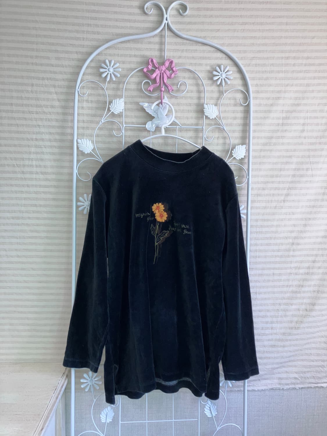 jpn vintage 블랙 플라워 니트 y2k 스트릿 갸루 펑키 일본빈티 상품이미지1