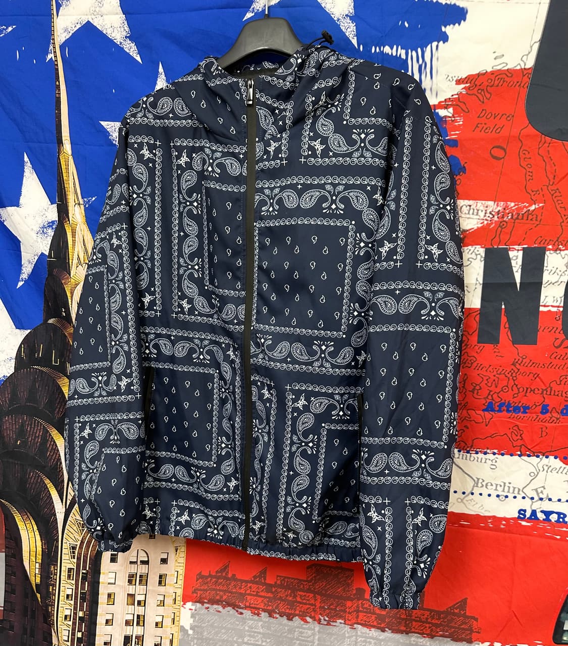 새상품급 빈티지 반다나 오버핏 바람막이XL105 상품이미지2