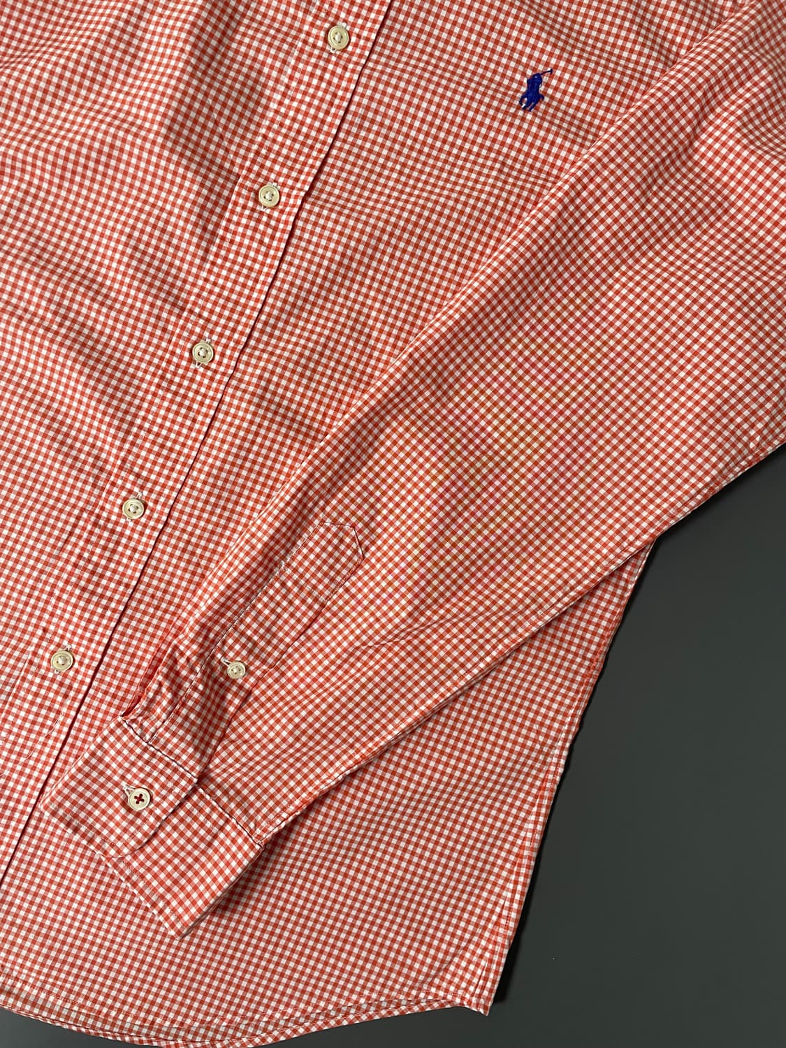 [L] 폴로 랄프로렌 자수로고 코튼 깅엄 셔츠 슬림핏 상품이미지6