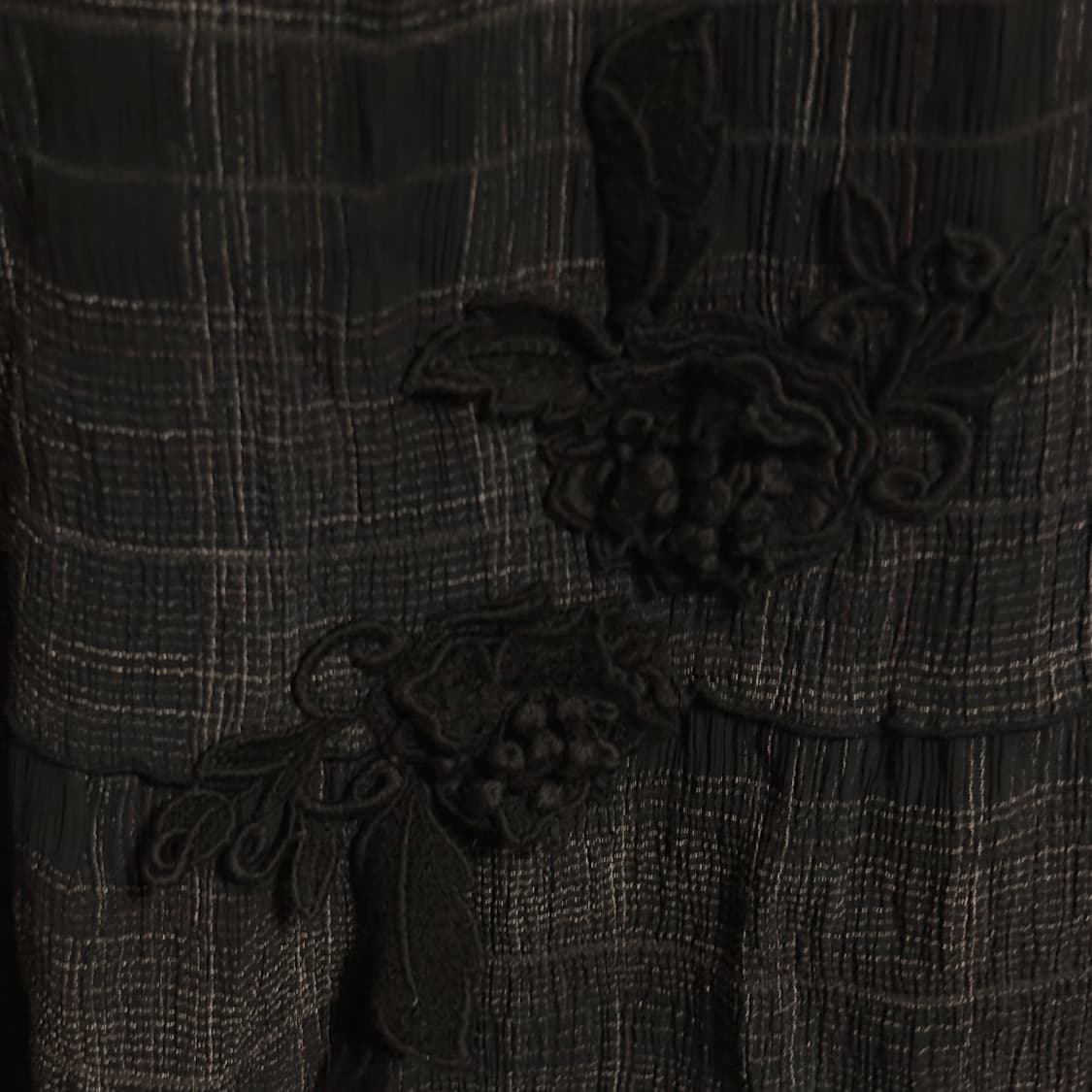 일본 긱시크 프레피 장미 포인트 그레이 베스트 체크 롱스커트 코디세트 상품이미지5