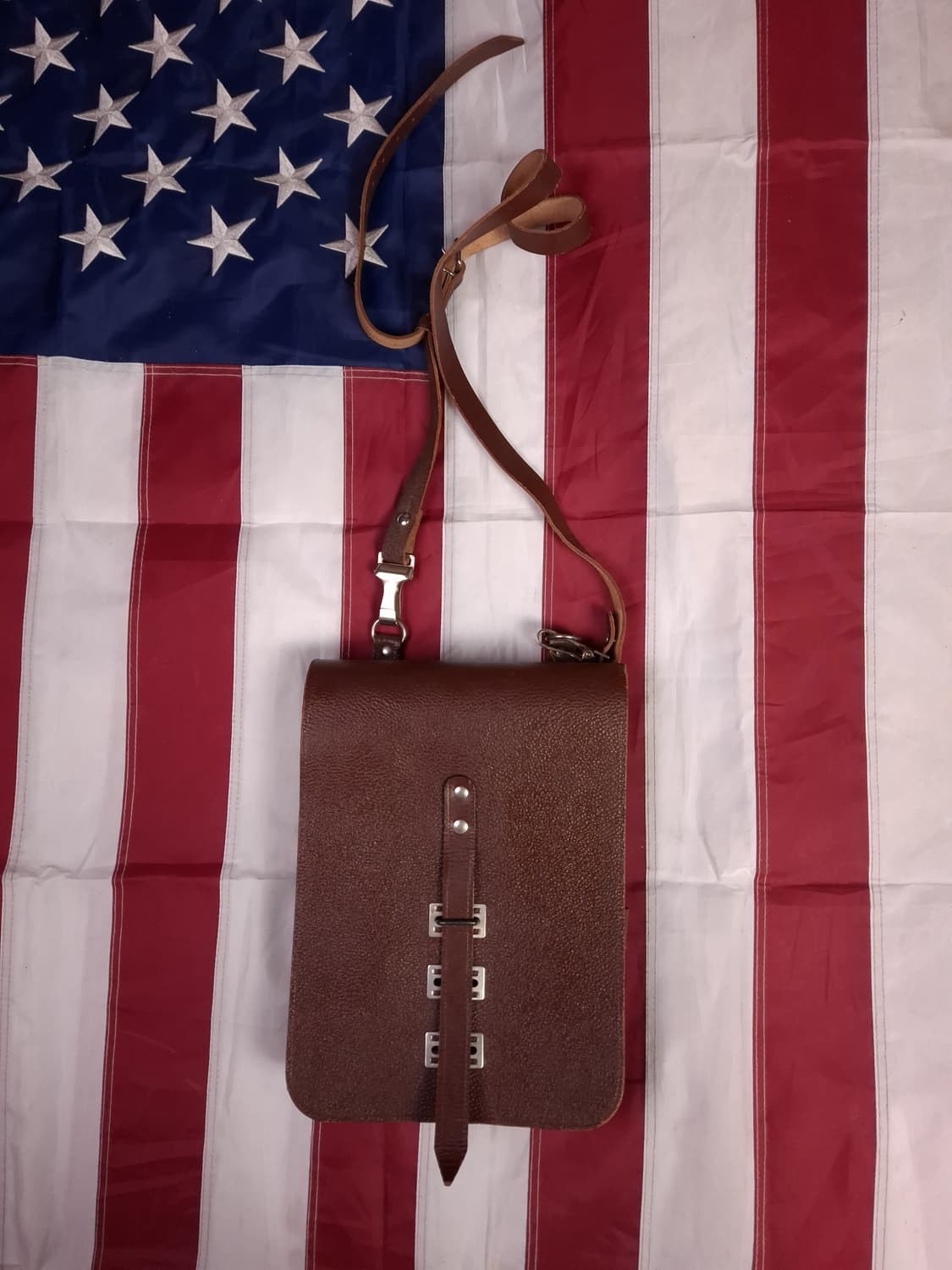 새제품  오리지날 구형 동독군 리얼레더 맵케이스백 상품이미지1