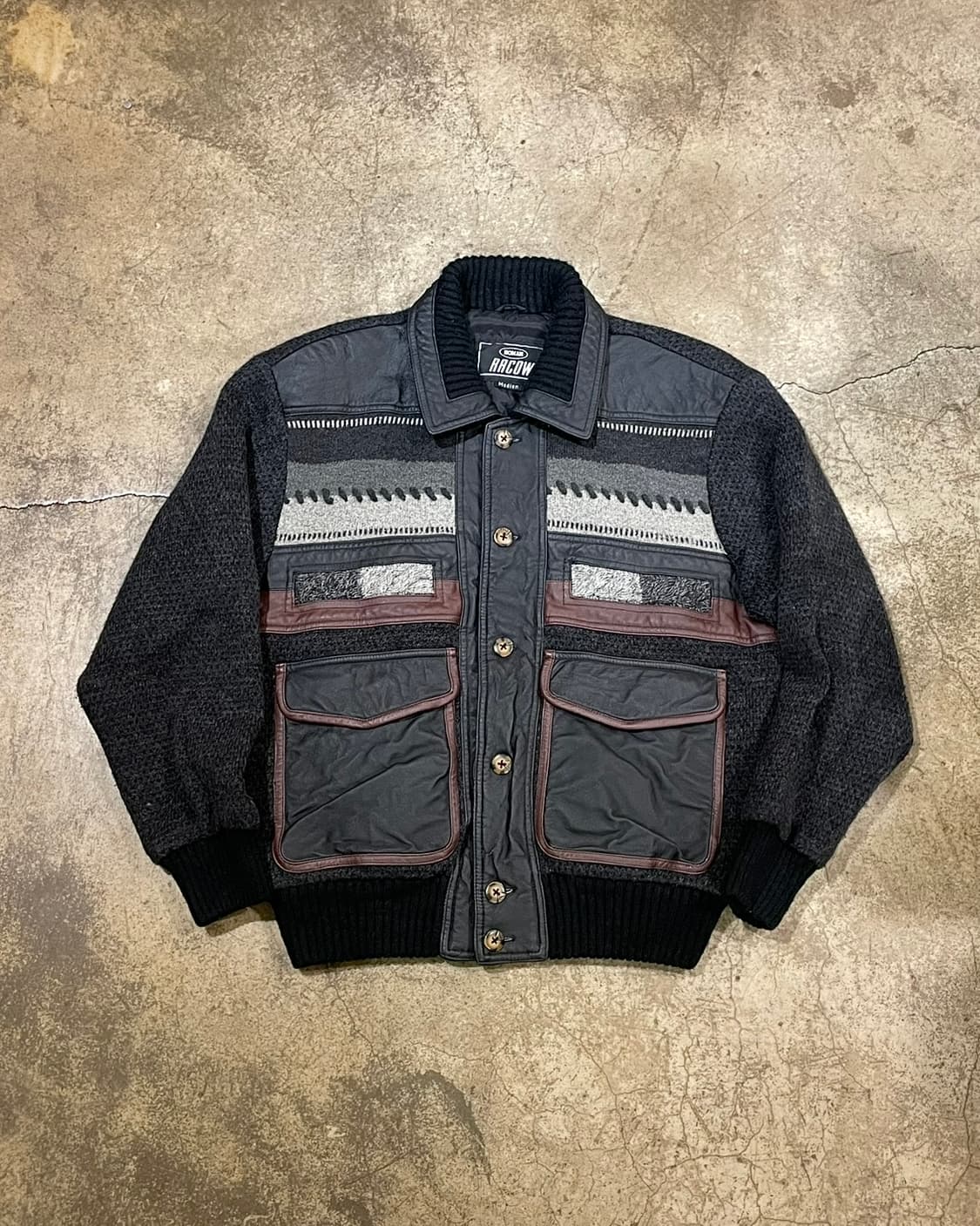 Roman racow 레더 니트 재킷 (B5086) 상품이미지1