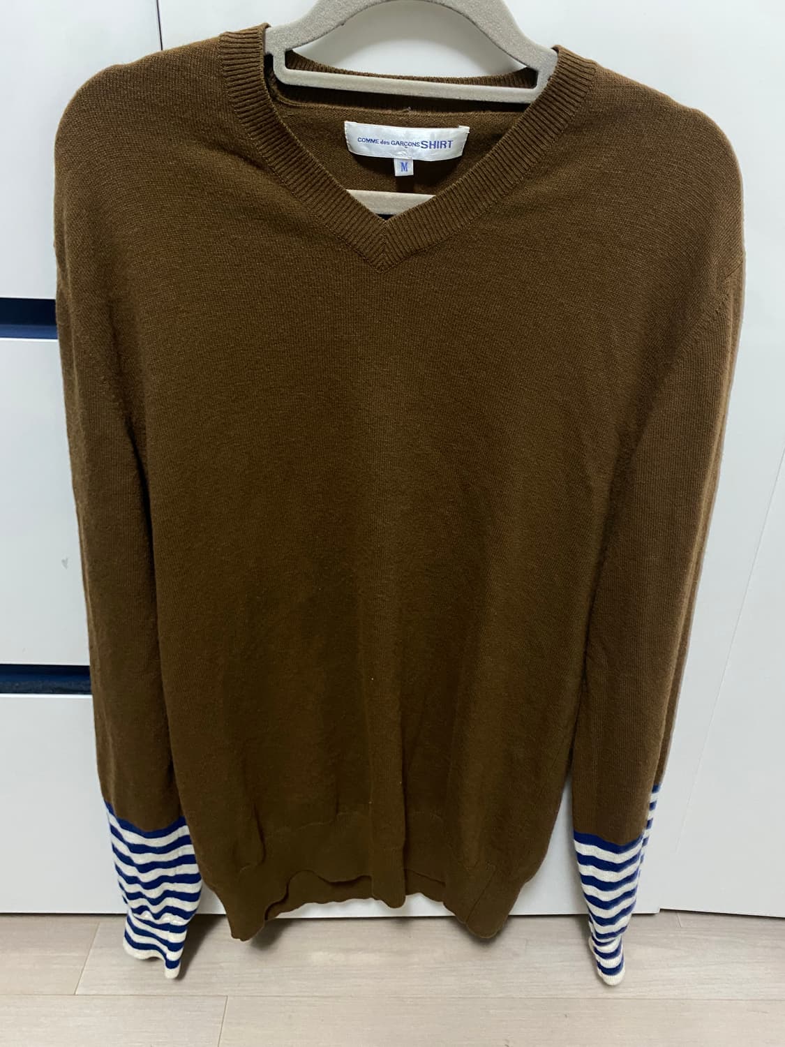 COMME des GARCONS SHIRT 브이넥 브라운 니트 (M) 상품이미지1