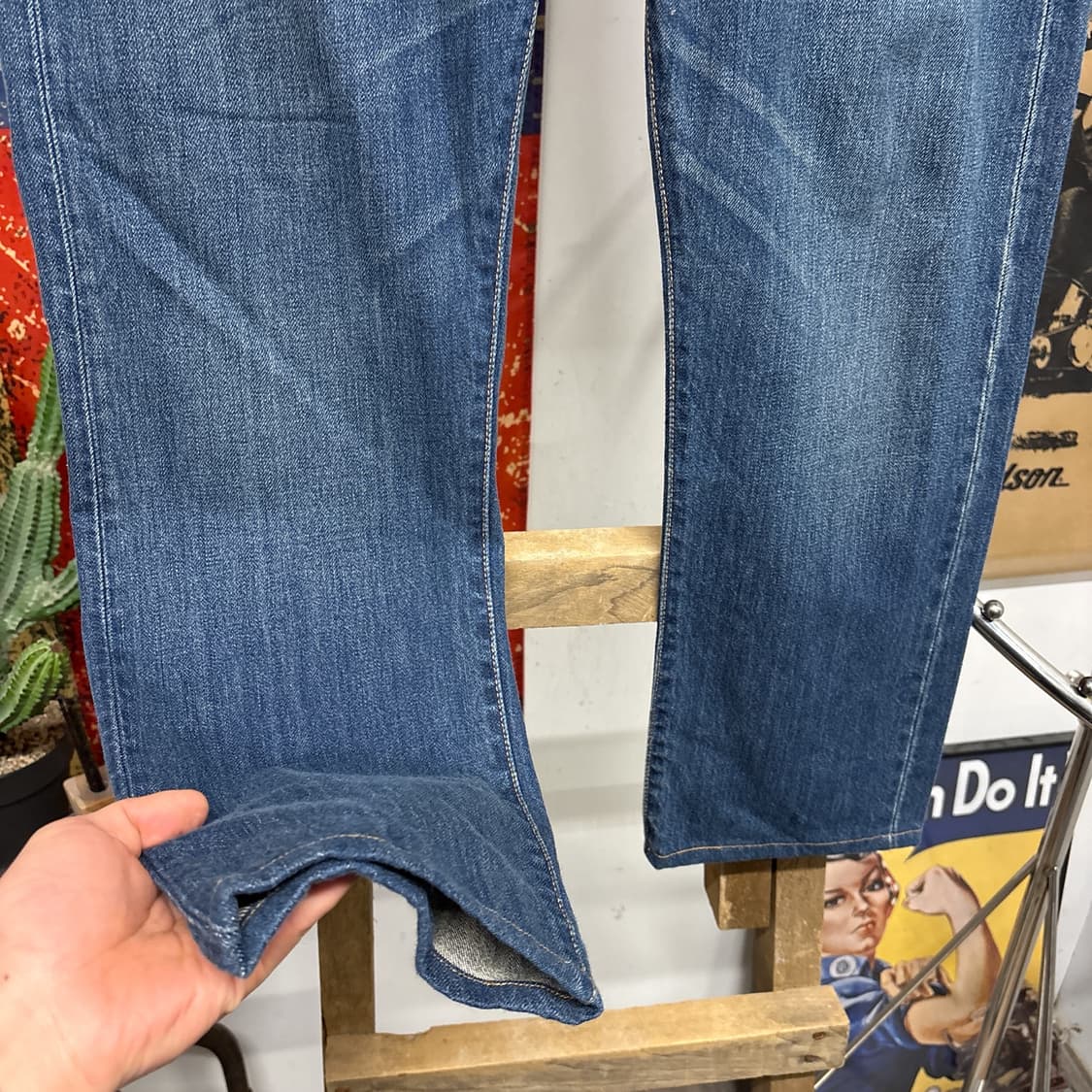 00s 리바이스 재팬라인 505 레귤러핏 켓브러쉬 데님팬츠 N905 상품이미지4