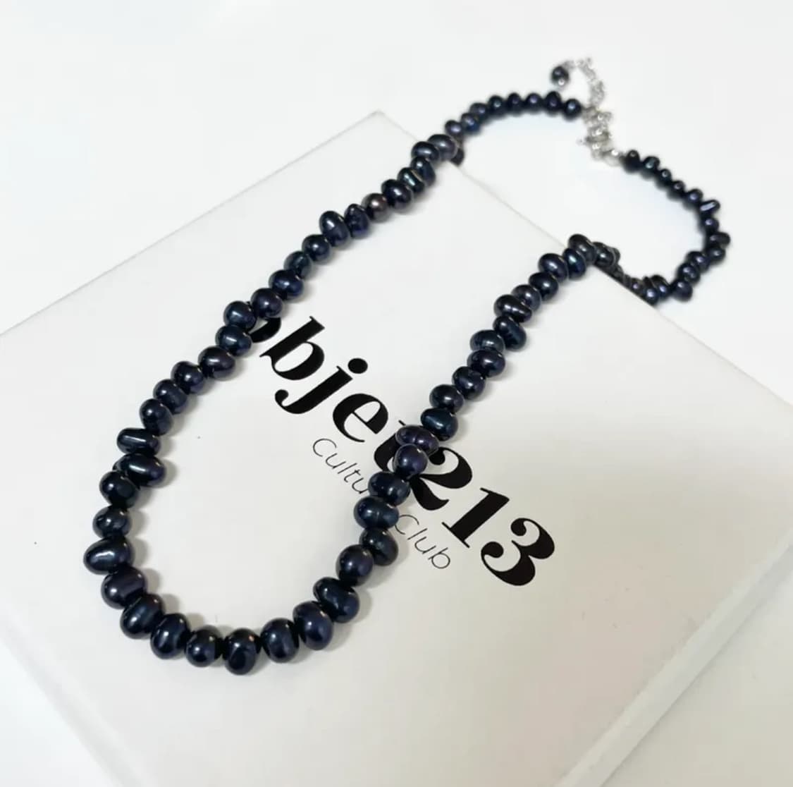 [새상품] 오브제213 클래식 블랙 펄 네크리스 진주 상품이미지1