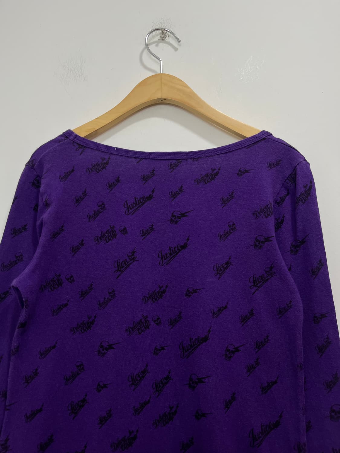 락펑크 스컬 번개 프린팅 U넥 롱슬리브 티셔츠 상품이미지7