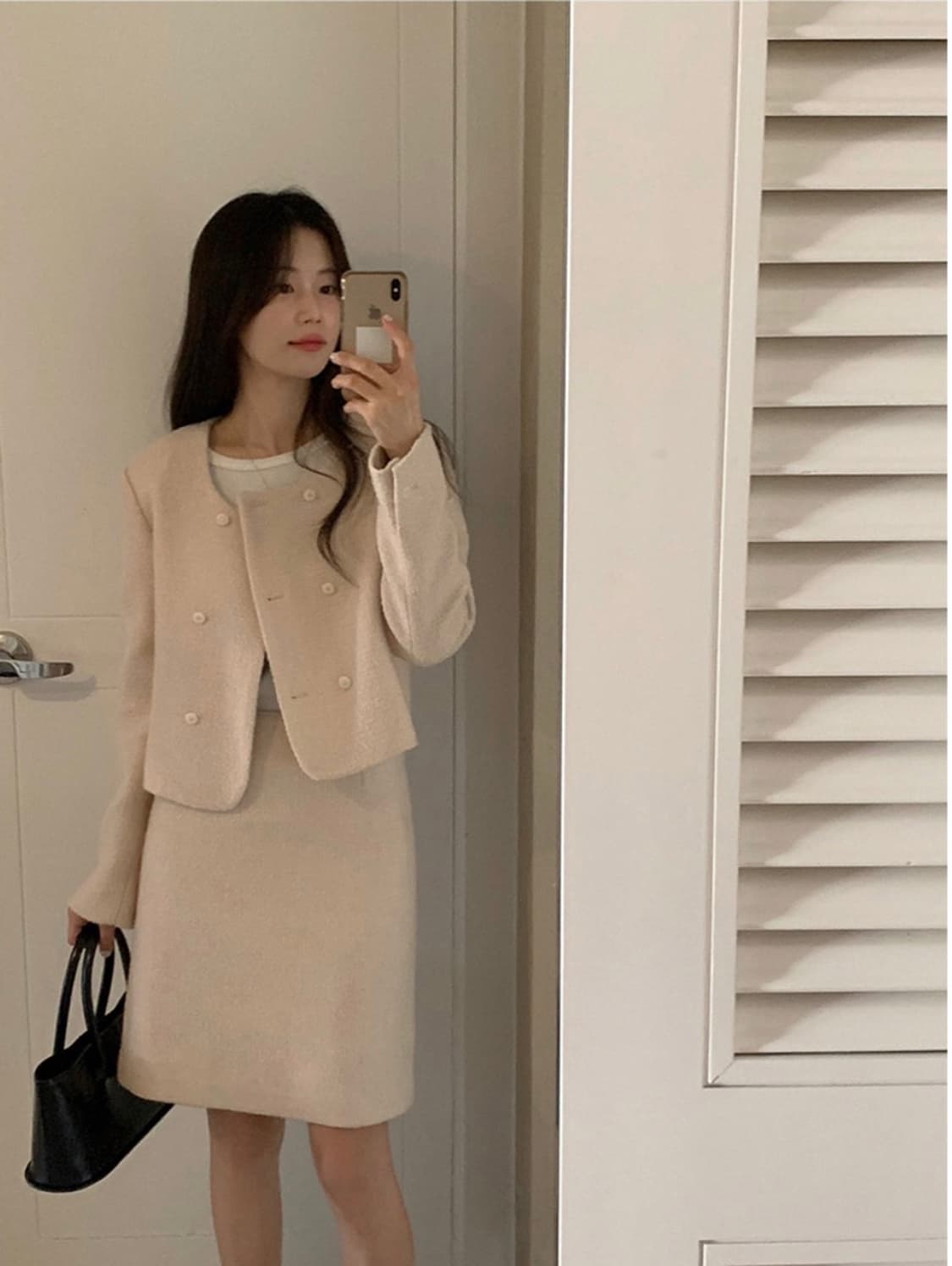 가내스라 온스 트위드 셋업 핑크 상품이미지1
