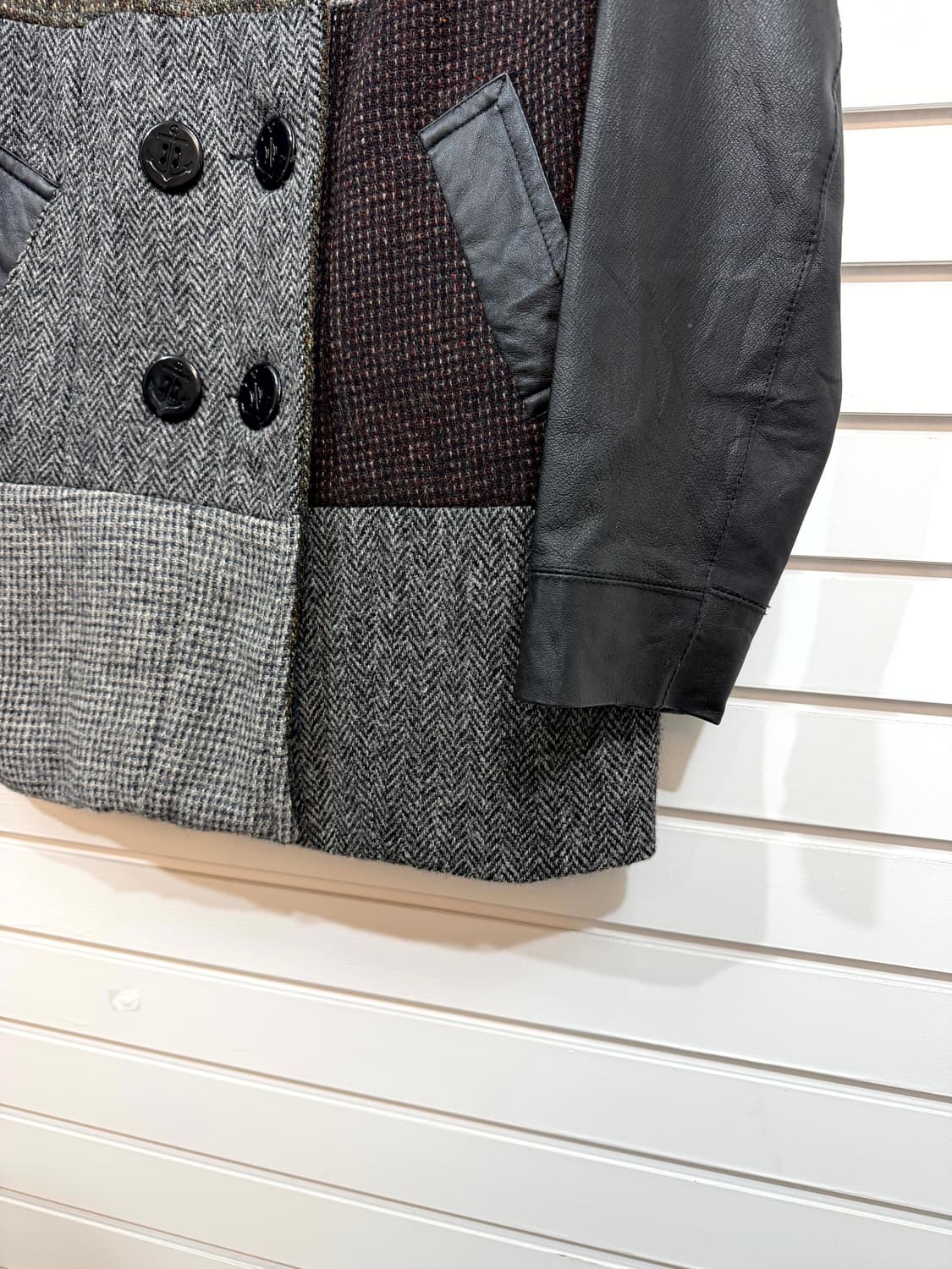 Harris Tweed 해리스트위드 레더 울 코트 상품이미지4