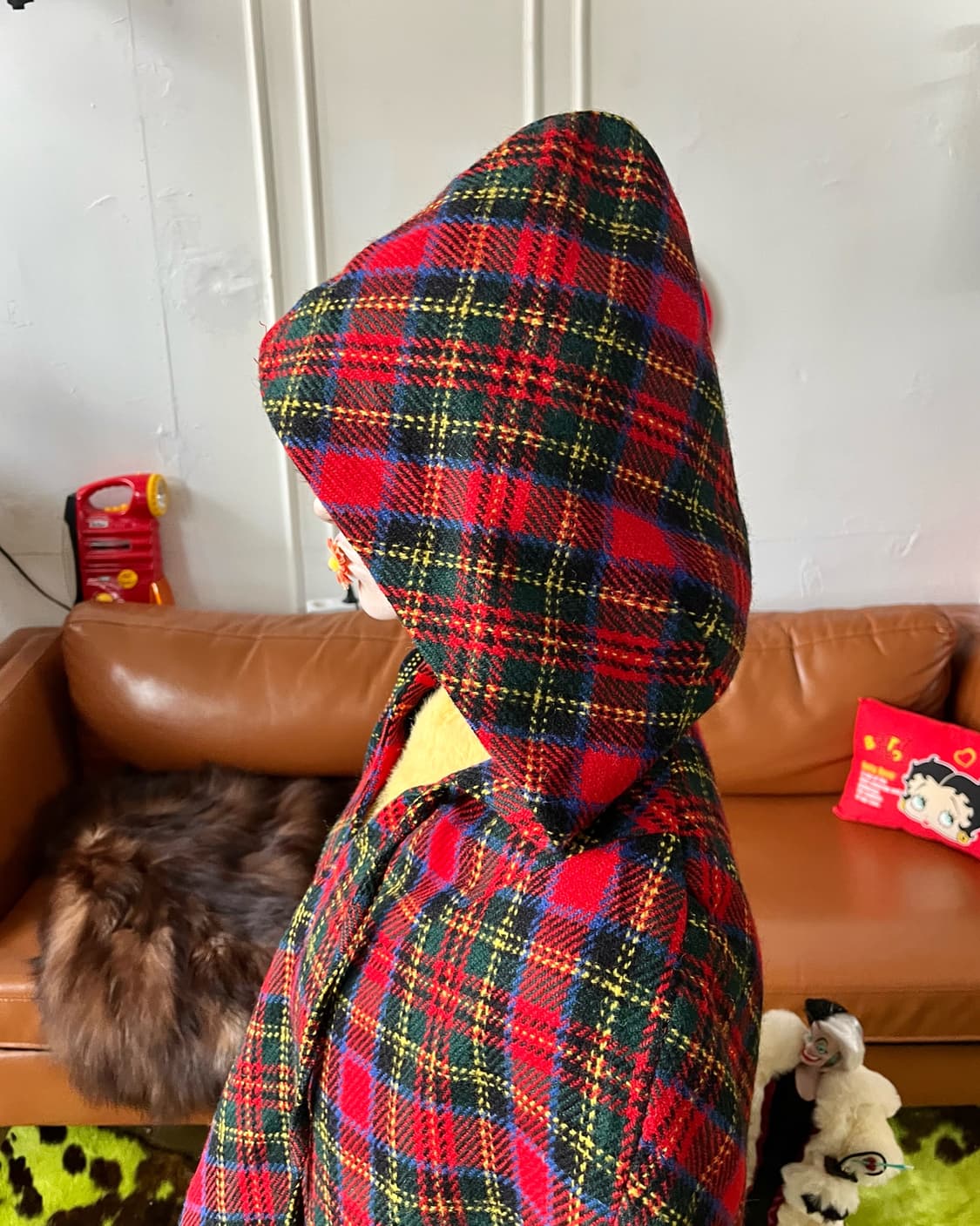 1980-90s SHALON in Tokyo Check Hood Cape 상품이미지3