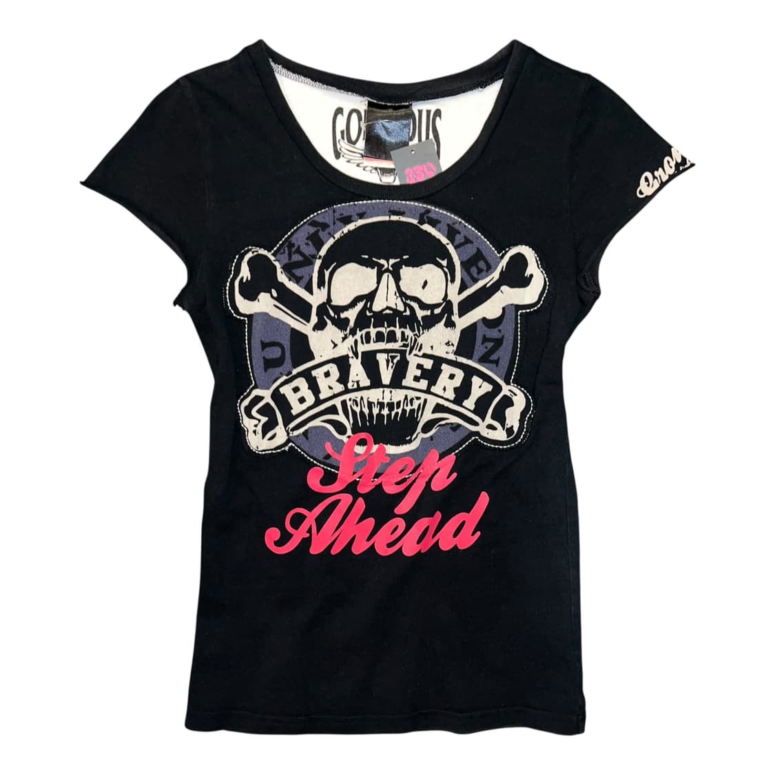 DIG DEEP 디그딥 해골프린팅 그런지 포인트 반팔티 펑크y2k갸루 상품이미지1