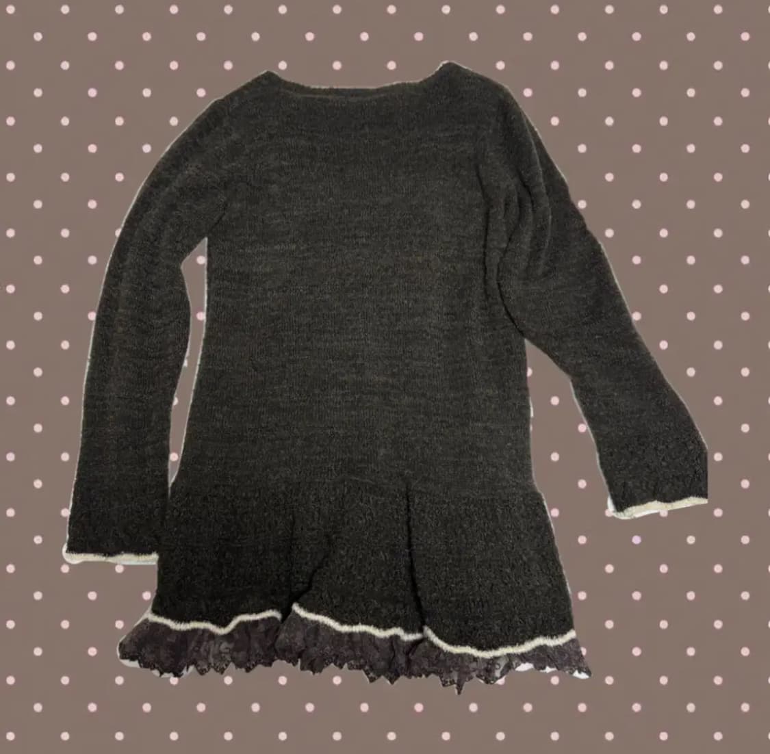 axes femme 엑시즈팜 초코 브라운 니트 리본 가디건 원피스 라떼 상품이미지2