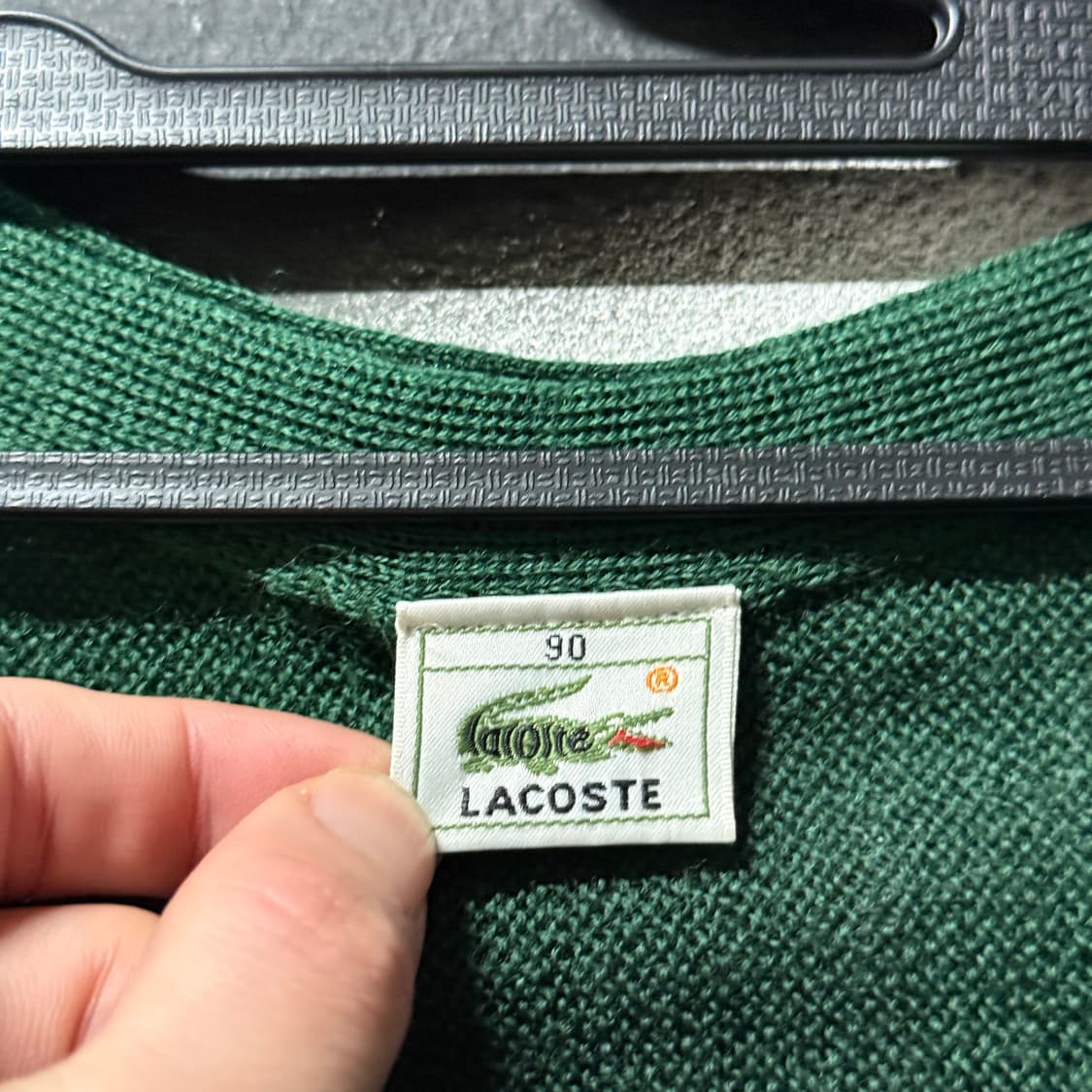 라코스테 자수 로고 100% 버진 울 크롭 가디건 상품이미지4