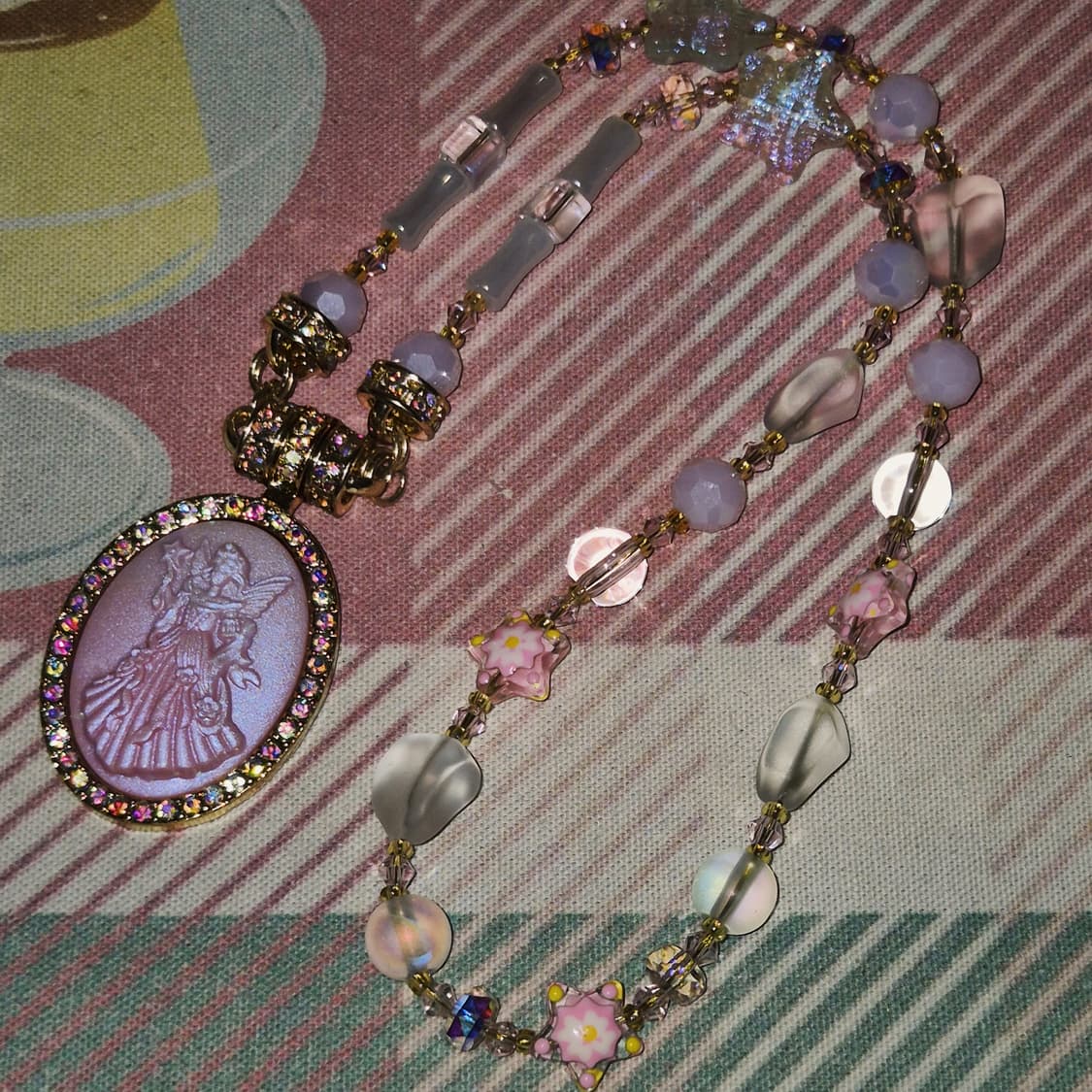 90s 미국 커크스폴리 무라노 글라스 카메오 목걸이 상품이미지9