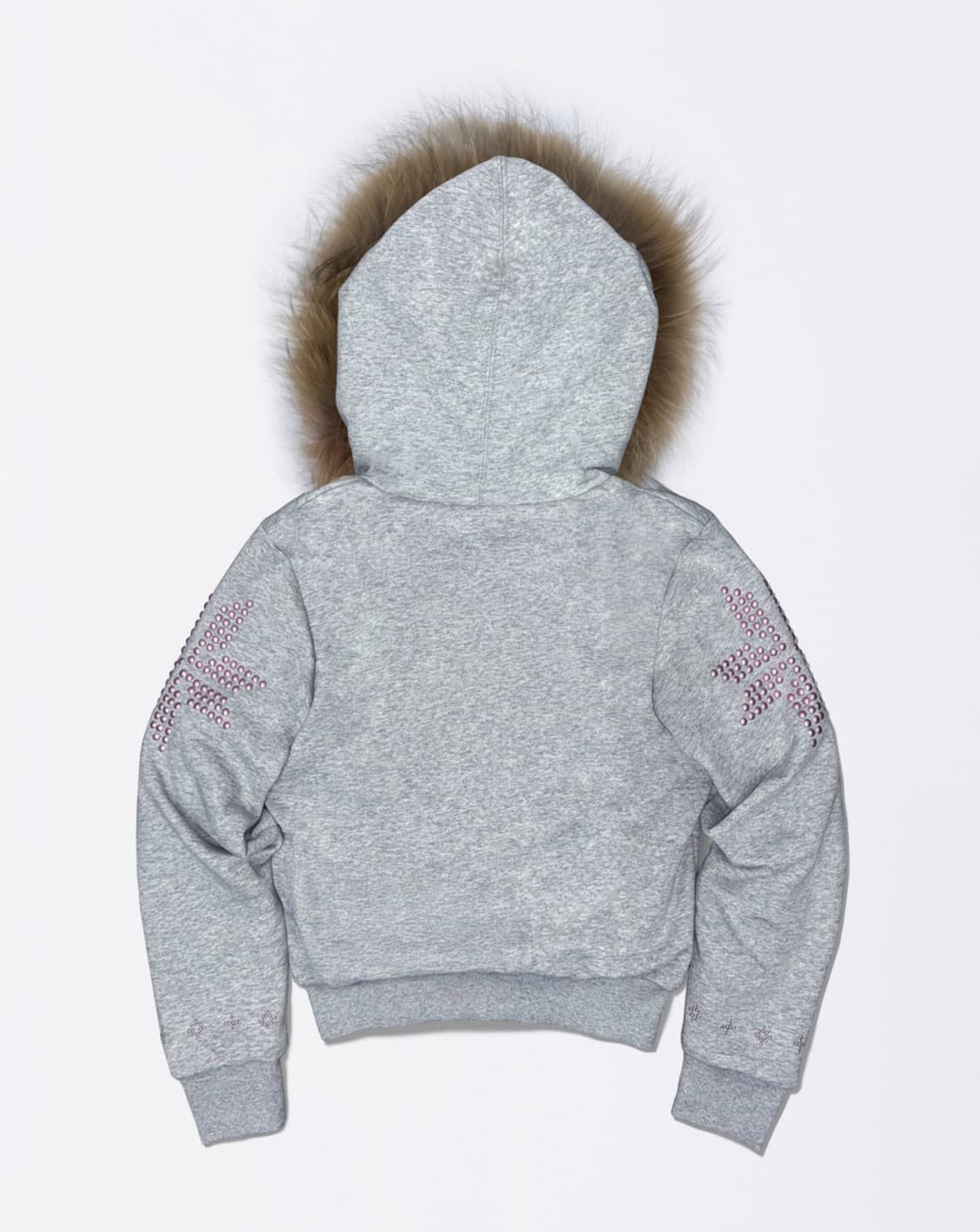 Fur Trimming Hooded Zip-Up Melange Gray 상품이미지4