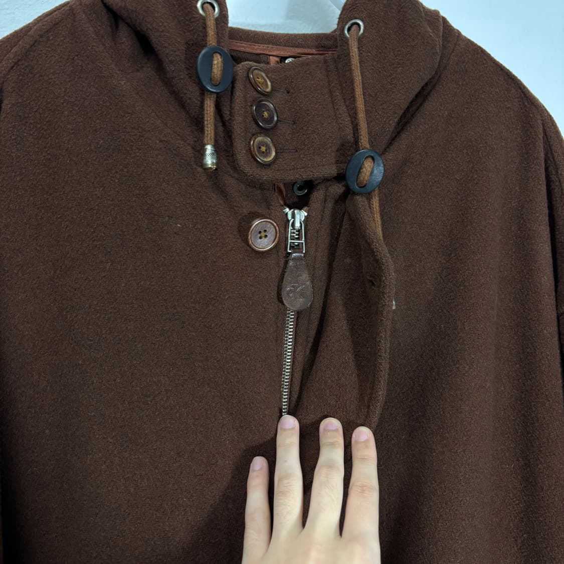 XL 켈빈클라인 브라운 오버핏 후드 울자켓 상품이미지2