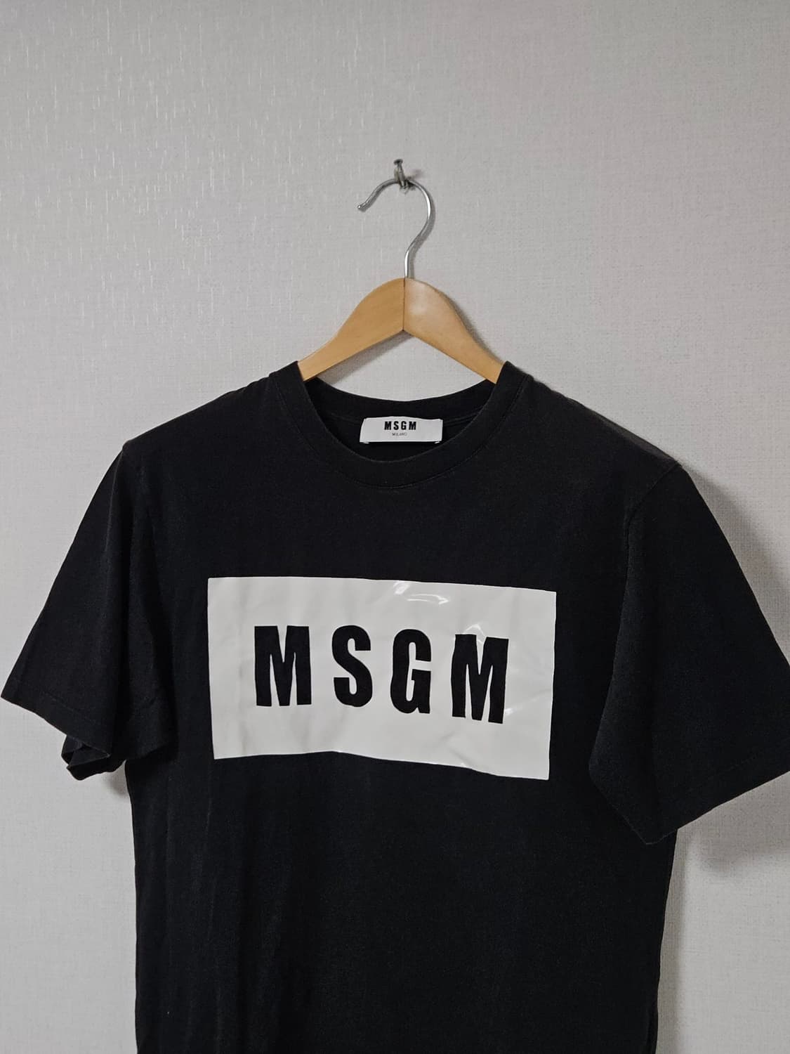 MSGM 엠에스지엠 박스로고 반팔 티셔츠 블랙 정품 S 95 상품이미지2