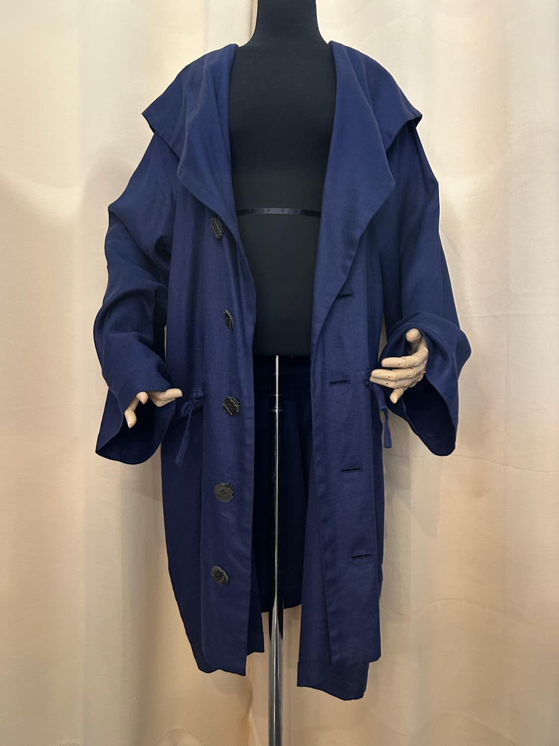 요지 야마모토 린넨100% 네이비 아방가르드 스트링자켓 상품이미지2