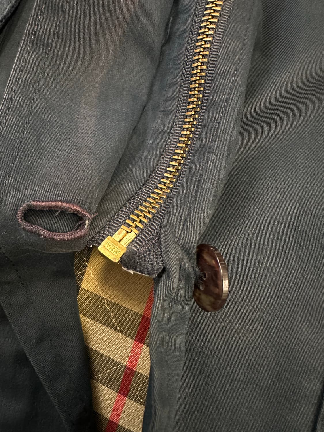 (M)버버리 코듀로이 라이닝 빈티지 헌팅 자켓 네이비 상품이미지4