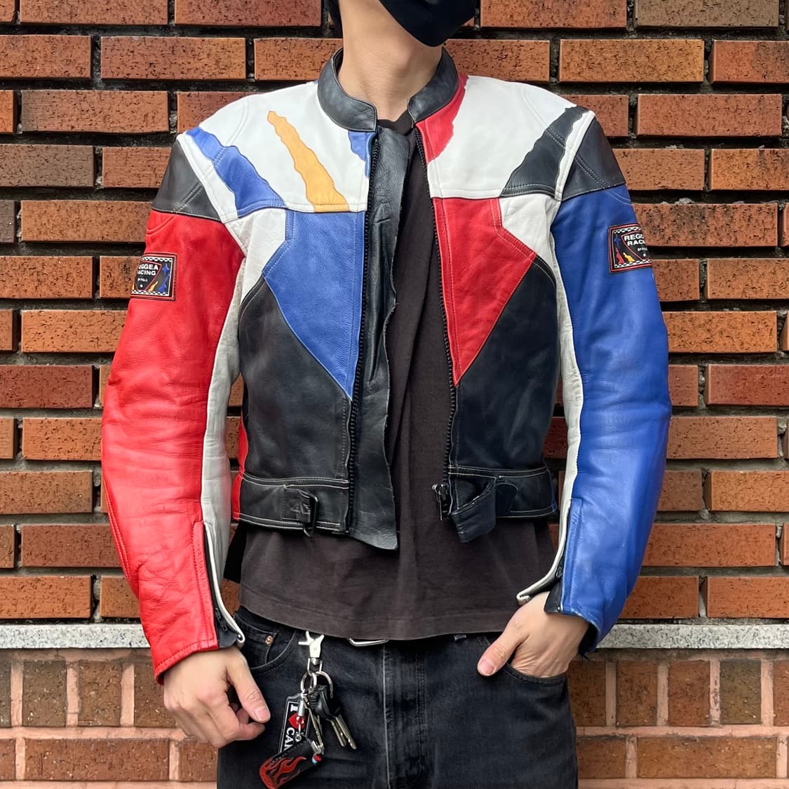90s 빈티지 올드 가죽 레이싱 자켓 (100) 상품이미지7