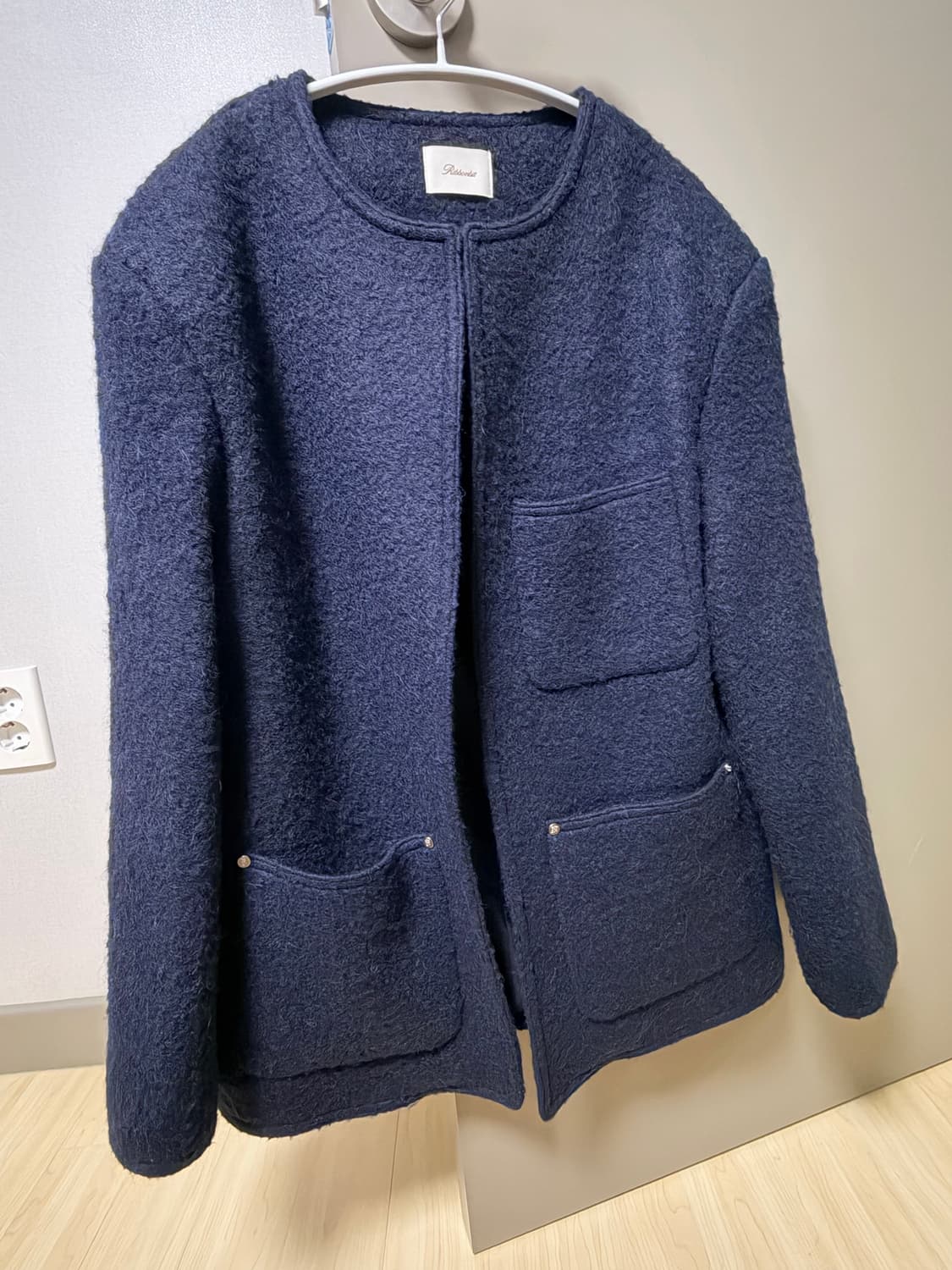 리본빛 네스 트위드 자켓 네이비 상품이미지2