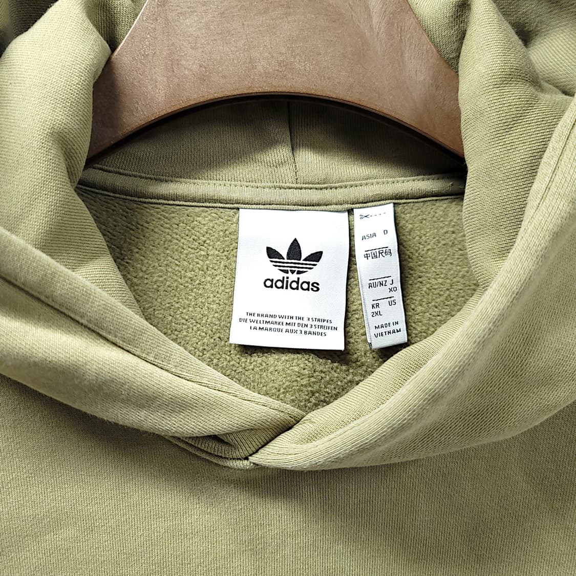 [2XL/110] 아디다스 올리브 스몰로고 기모 테리 후드티셔츠 상품이미지8