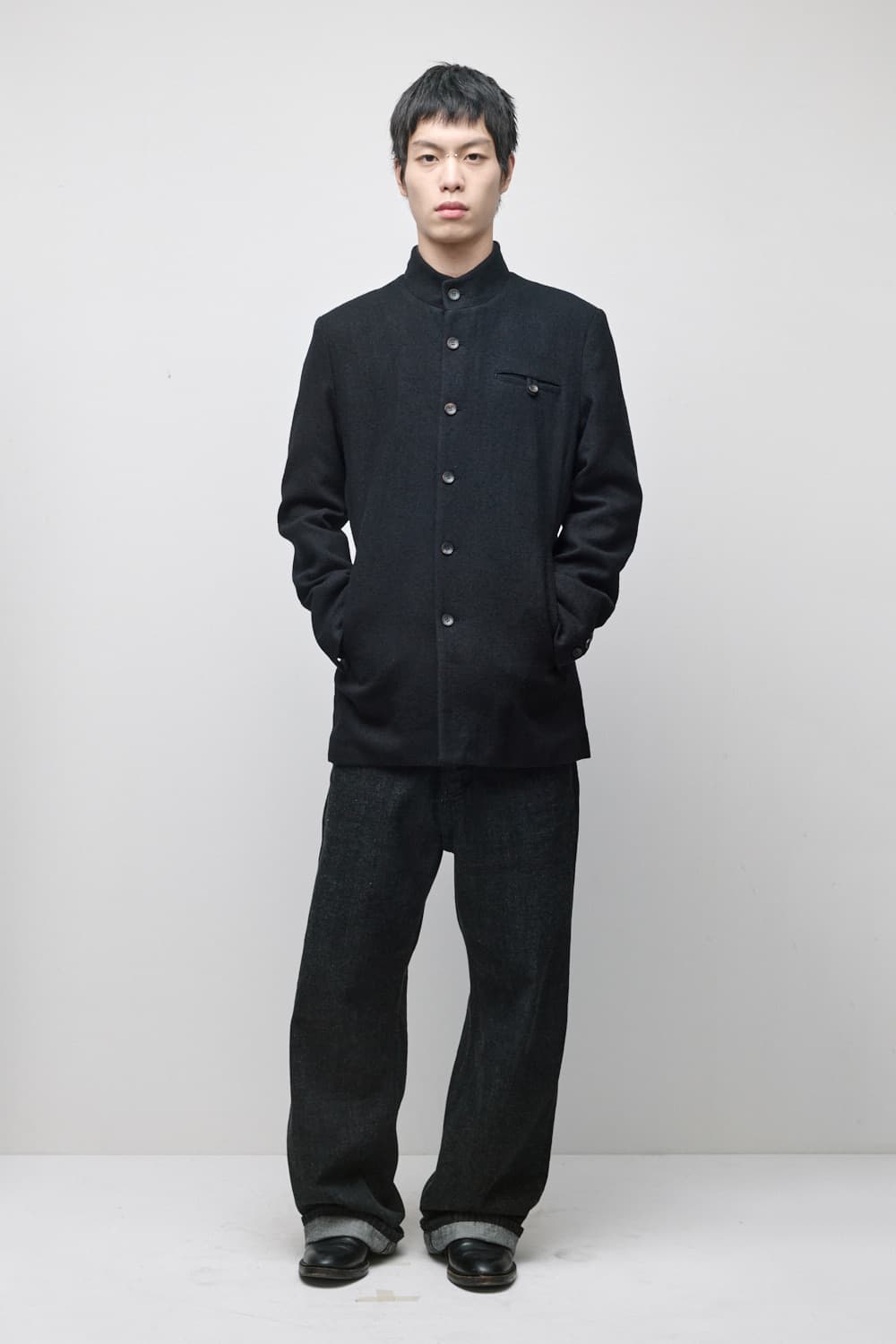 해칭룸 스탠드 카라 코트 상품이미지3