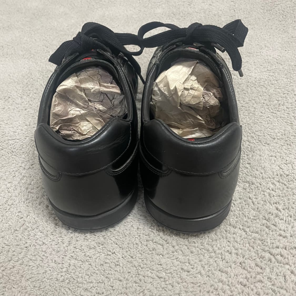 285) 프라다 스포츠 레더 스니커즈 신발 블랙 상품이미지5