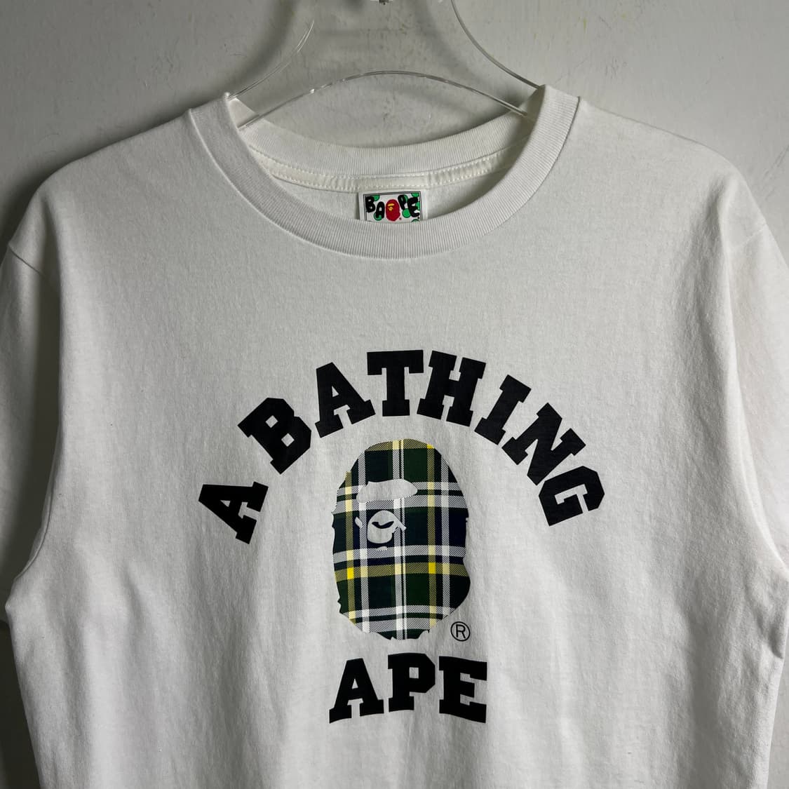 bape 베이프 체크 컬리지 반팔 티셔츠 M 상품이미지4