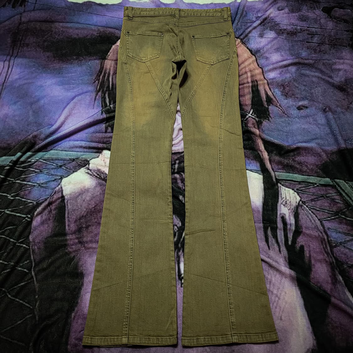 Y2K Earth Tone Flare Seam Denim Pants 상품이미지3