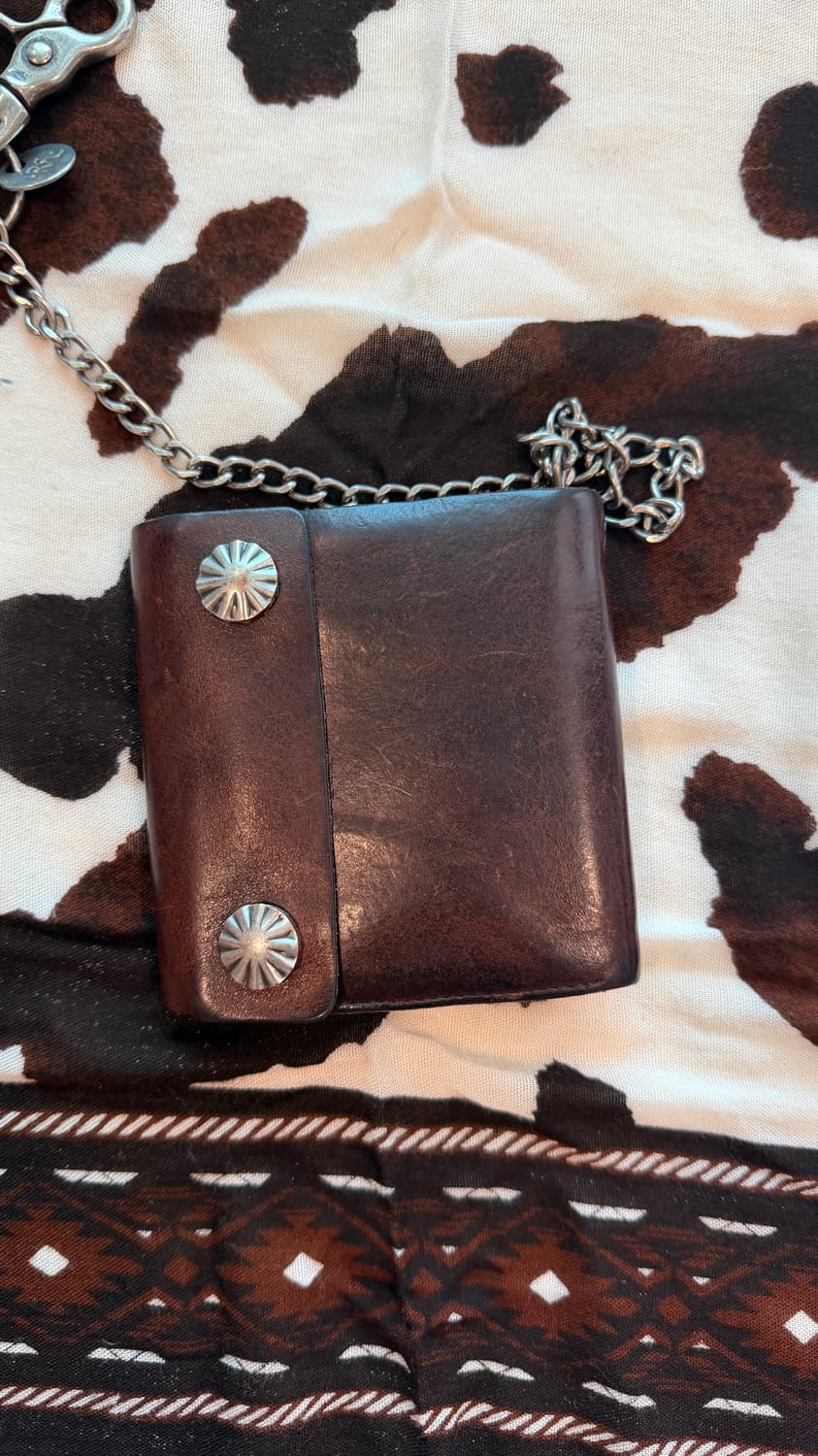 RRL 콘초 레더 체인 월렛 브라운 가죽 반지갑 더블알엘 상품이미지2