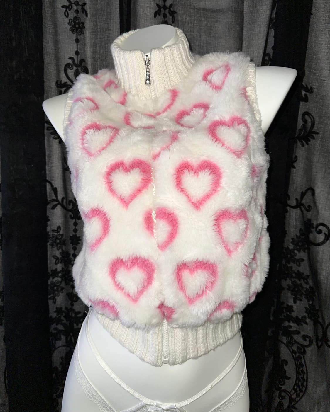 Lovely heart vest zip-up 상품이미지2