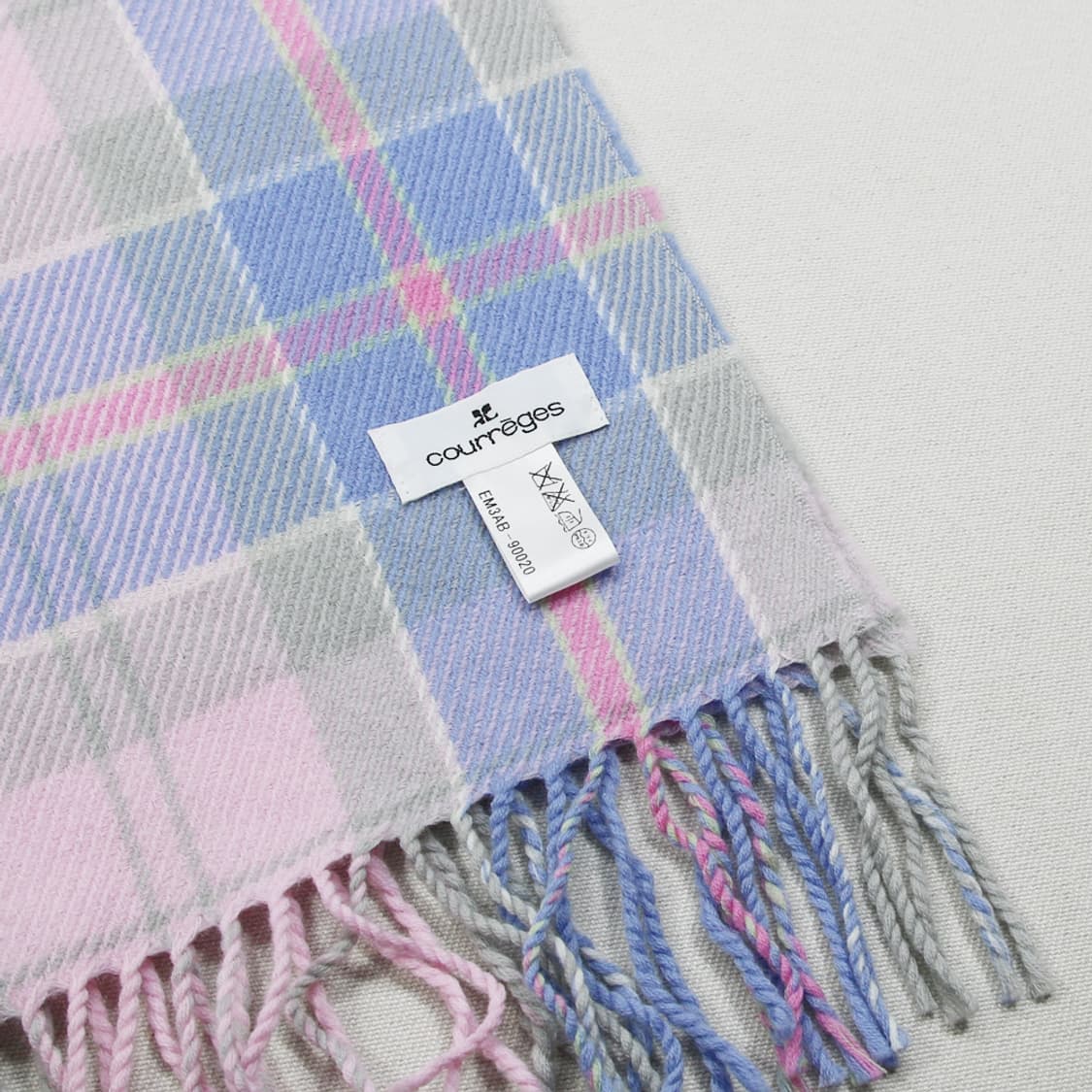 courreges 울 체크 머플러 상품이미지2