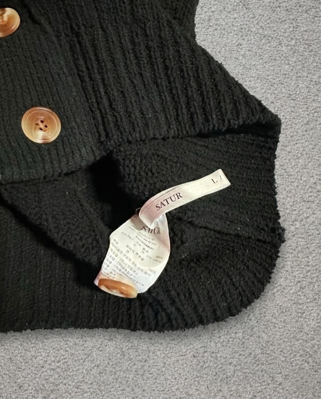 세터 파로 부클 가디건 블랙 L 상품이미지6