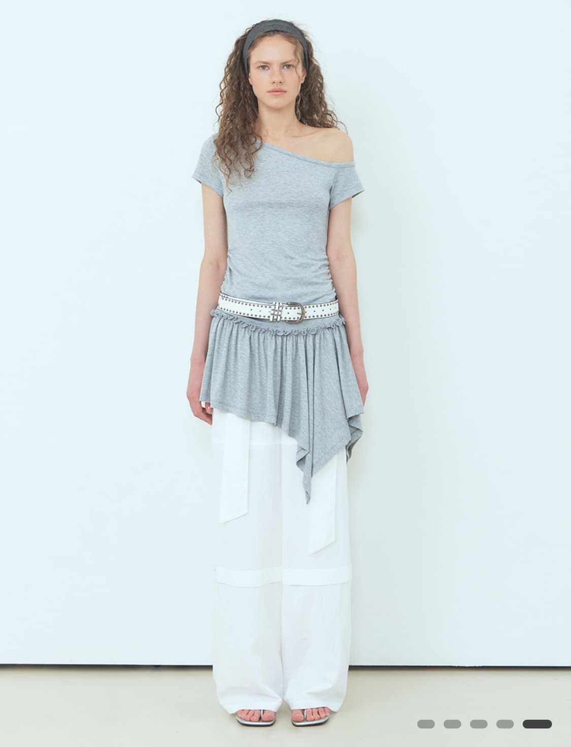 ETMON One-Shoulder Frill Mini Dress, Mel 상품이미지2