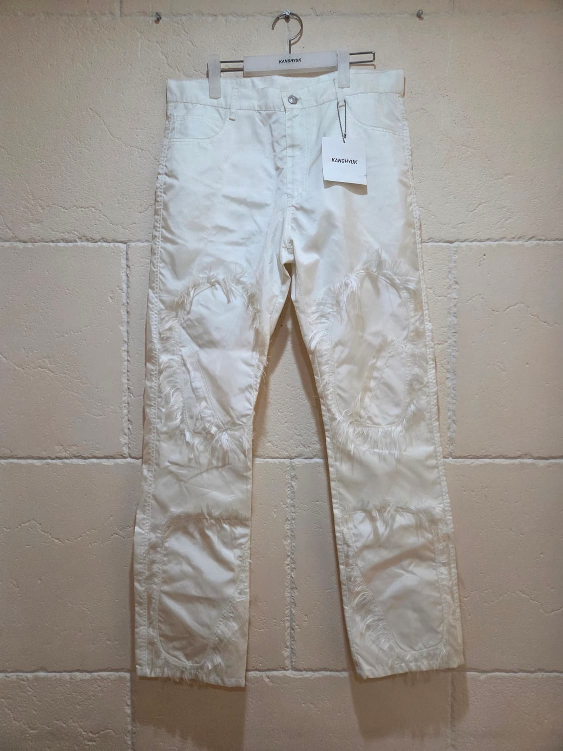 강혁 에어백 프린지 트라우저 화이트 L사이즈 상품이미지1