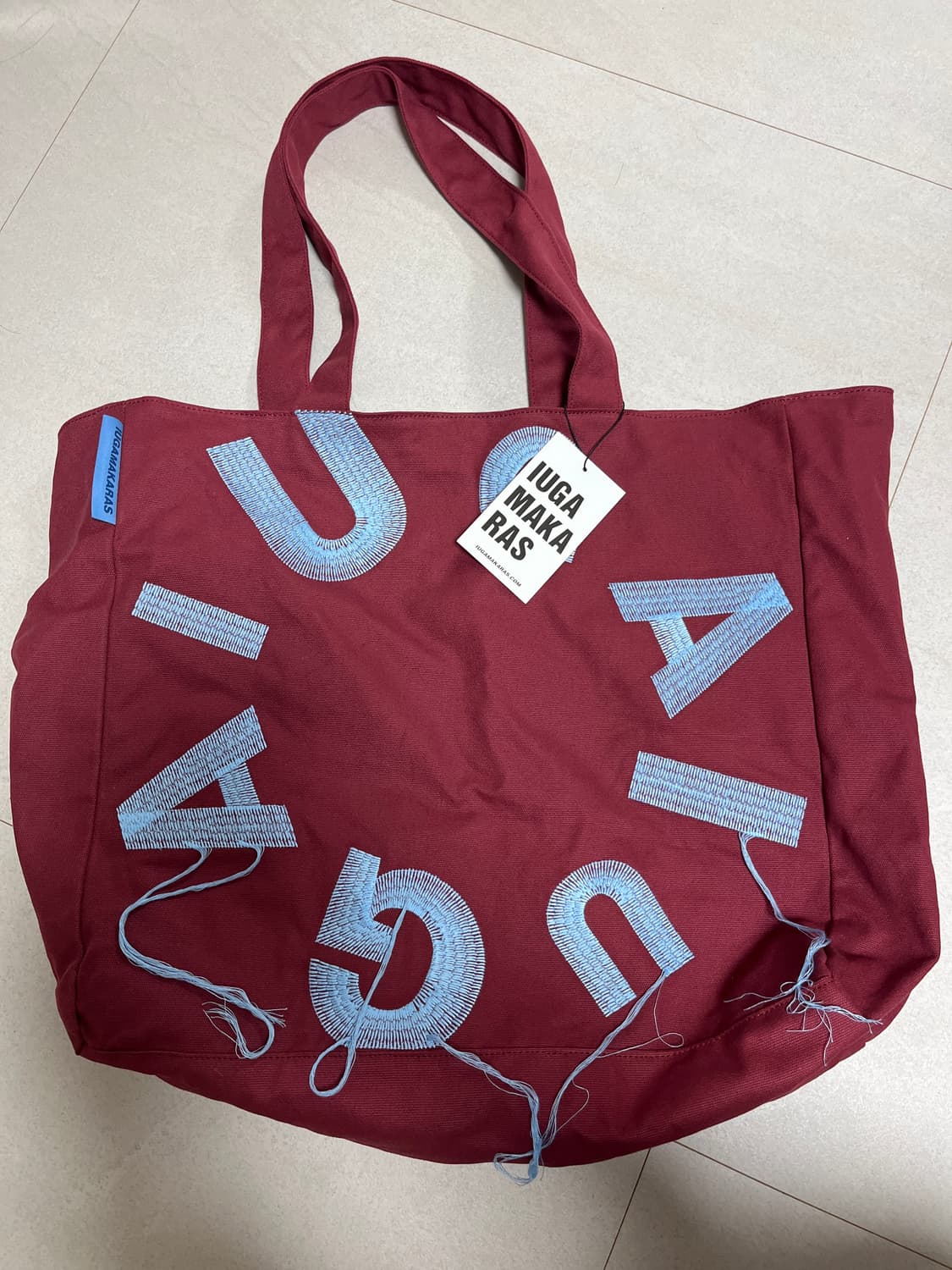 새상품 이우가마카라스 숄더백 버건디 상품이미지1