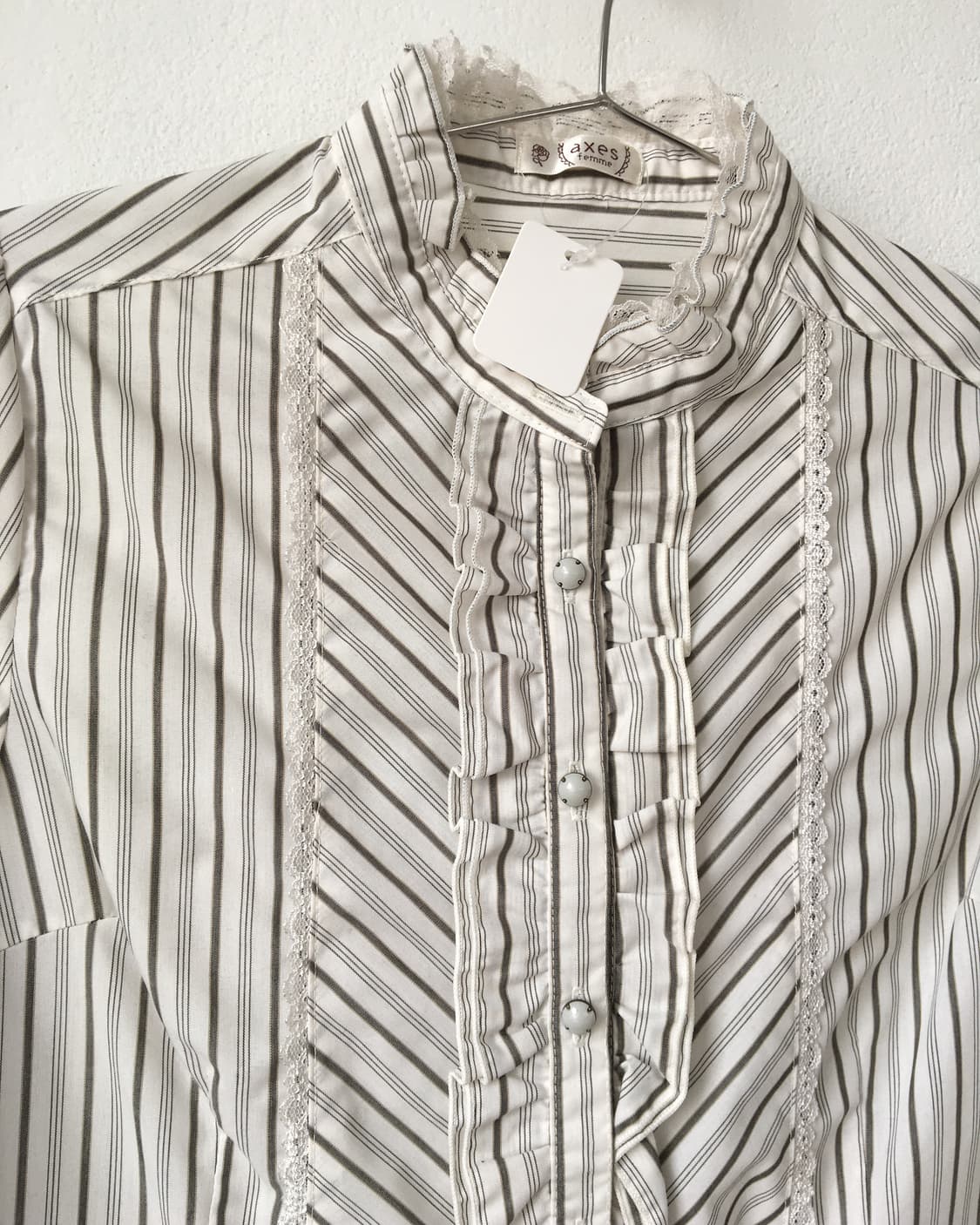 Axes femme stripe pattern high neck shir 상품이미지5