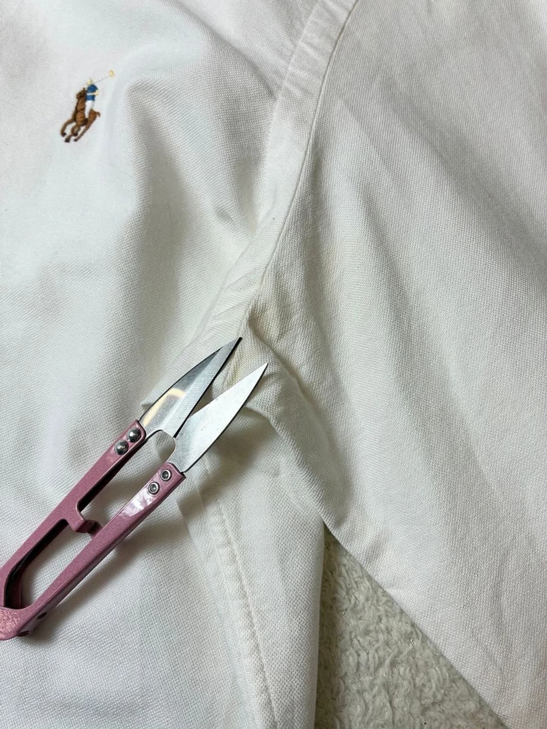 폴로 랄프로렌 옥스포드 자수 로고 화이트 셔츠 PN7309 상품이미지7