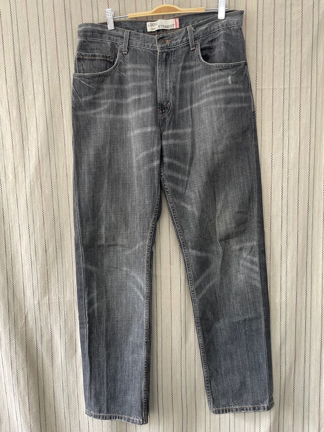 [33] 00s Levis 리바이스 569 블랙 데님 워싱 청바지 진 상품이미지1