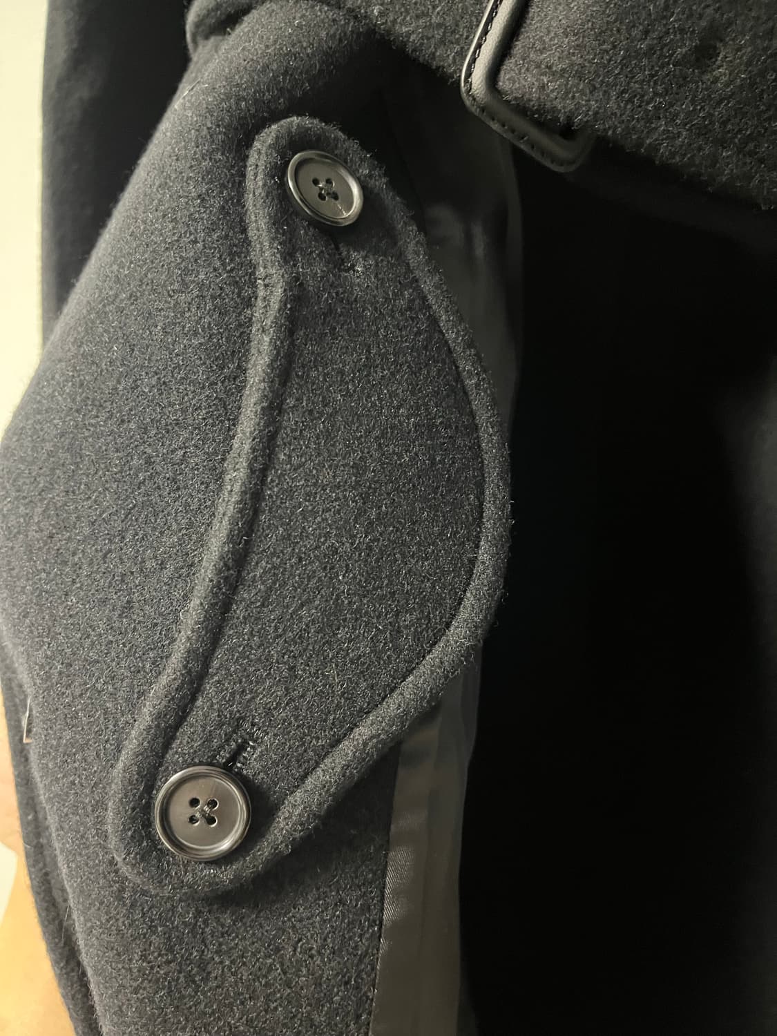 [4] 브라운야드 퓨어 울 벨티드 발마칸 코트 블랙 상품이미지3