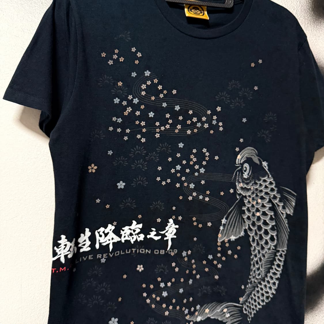 VTG 빈티지 재패니즈 오리엔탈 잉어 프린팅 반팔 티셔츠 상품이미지3