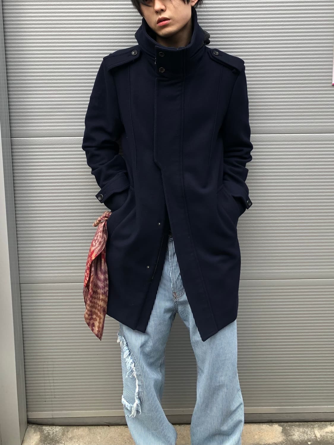 우영미 캐시미어 도킹 하이넥 코트 상품이미지4