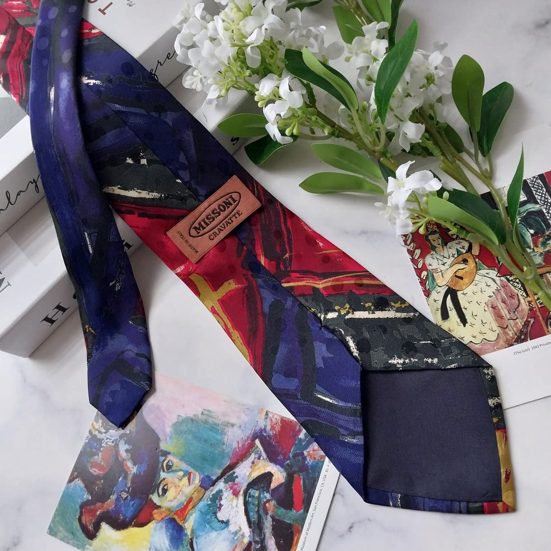 미쏘니 실크 멀티 컬러 아트 패턴 넥타이 9.2cm A+등급 K1799
 상품이미지4