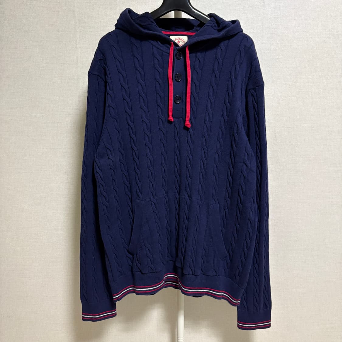 브룩스브라더스 레드플리스 케이블 후드 니트 / 네이비, L 상품이미지1