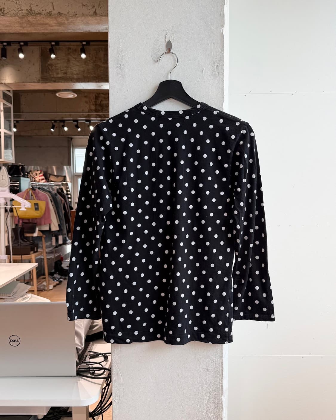 꼼데가르송 플레이 블랙 도트 레드하트 롱슬리브  상품이미지6