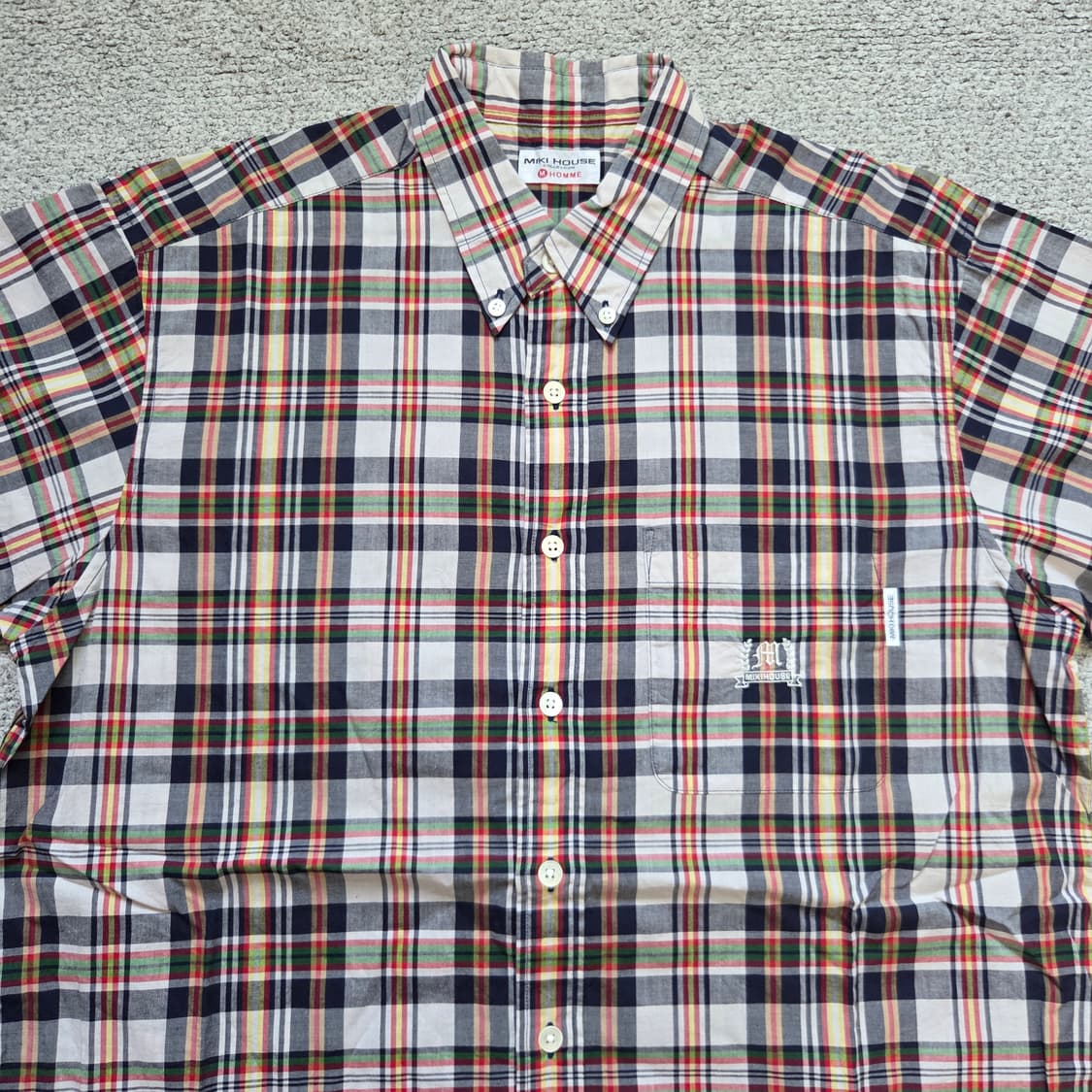 Miki House 반팔 체크 셔츠 L(100) 상품이미지2