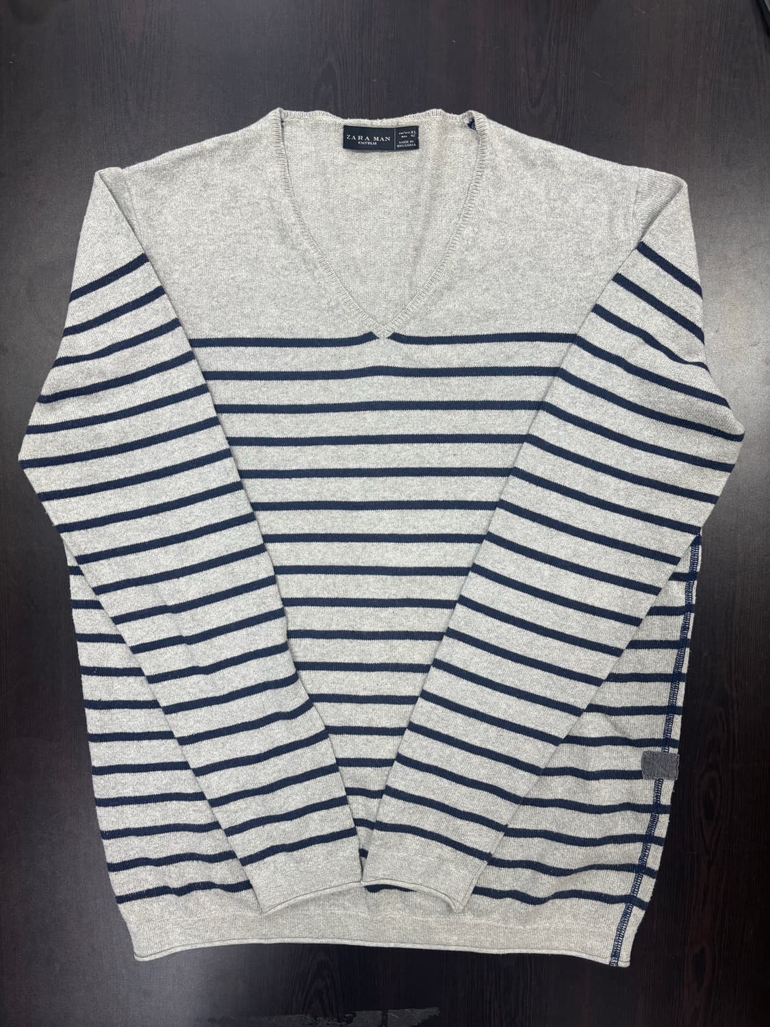 자라 스트라이프 브이넥 니트 상품이미지1