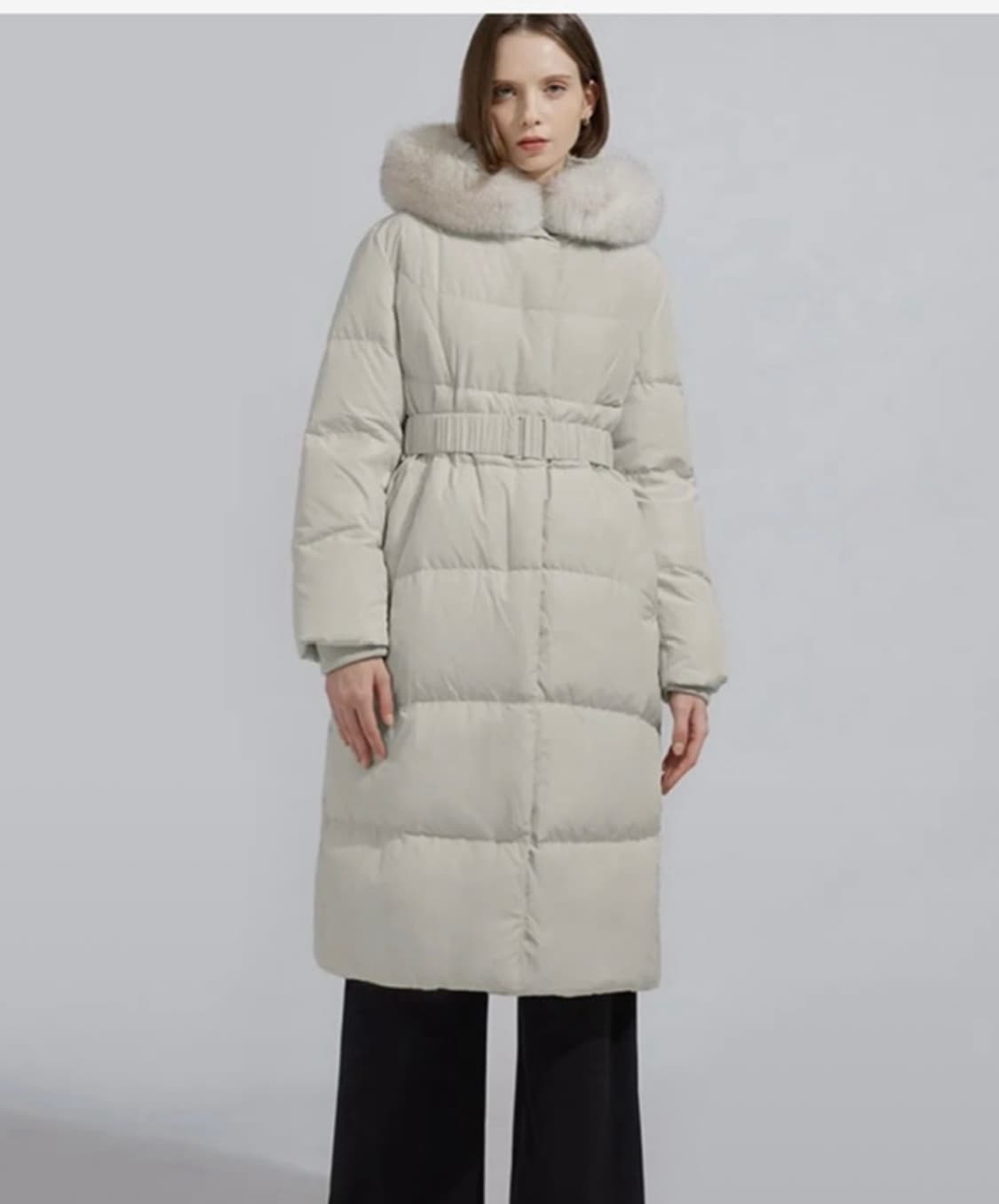 시스티나 폭스퍼 밴딩 벨티드 덕다운 점퍼 상품이미지1