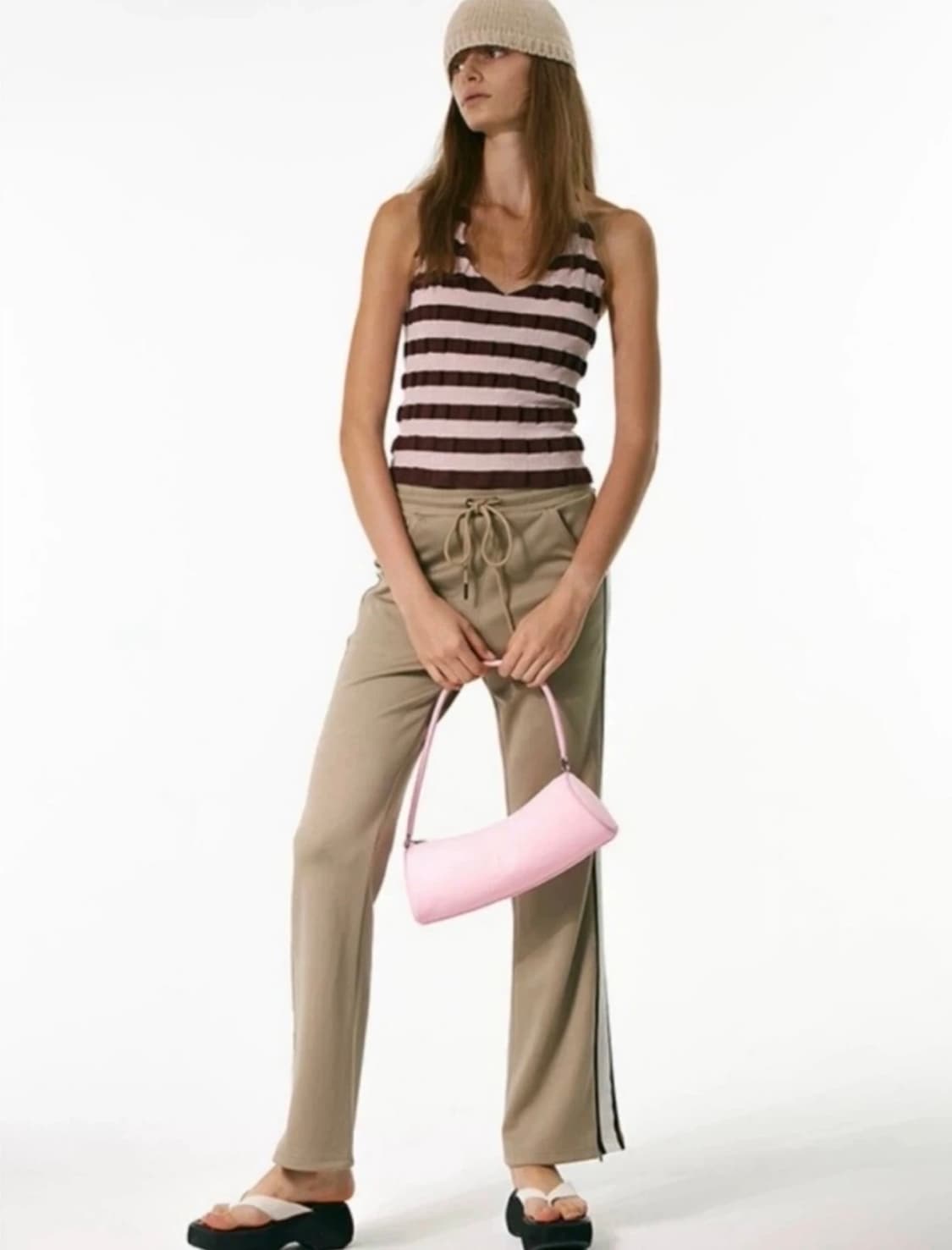 오픈와이와이 22ss 테이프드 져지 트랙 팬츠 베이지/더오픈프로덕트 상품이미지5